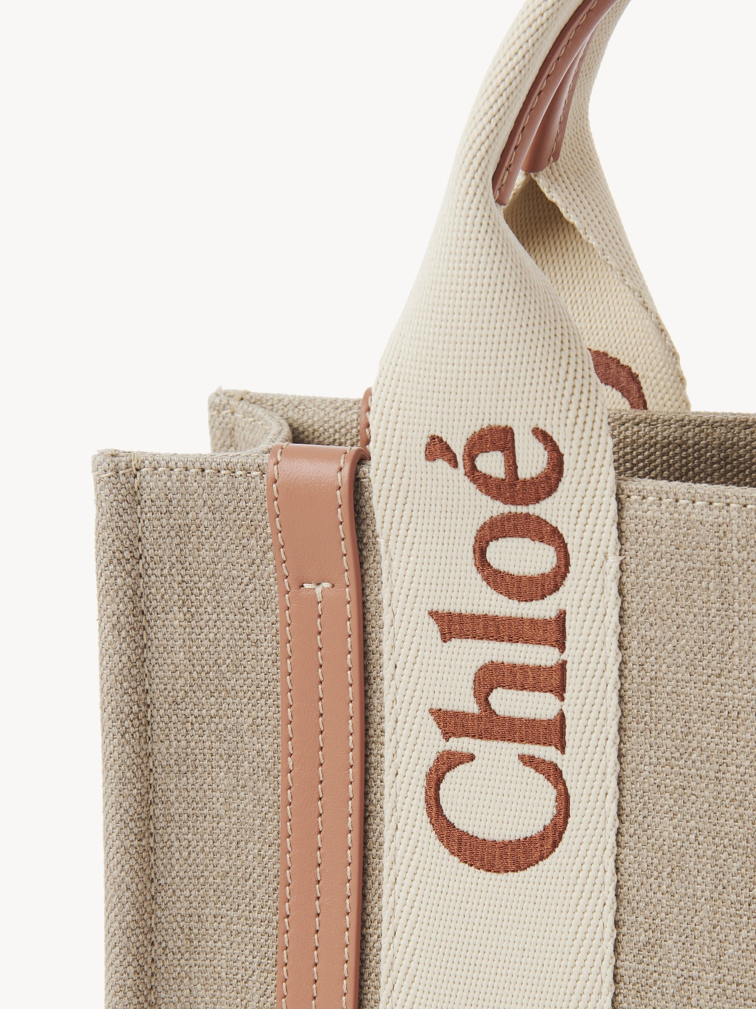 SMALL WOODY TOTE BAG IN LINEN - 7
