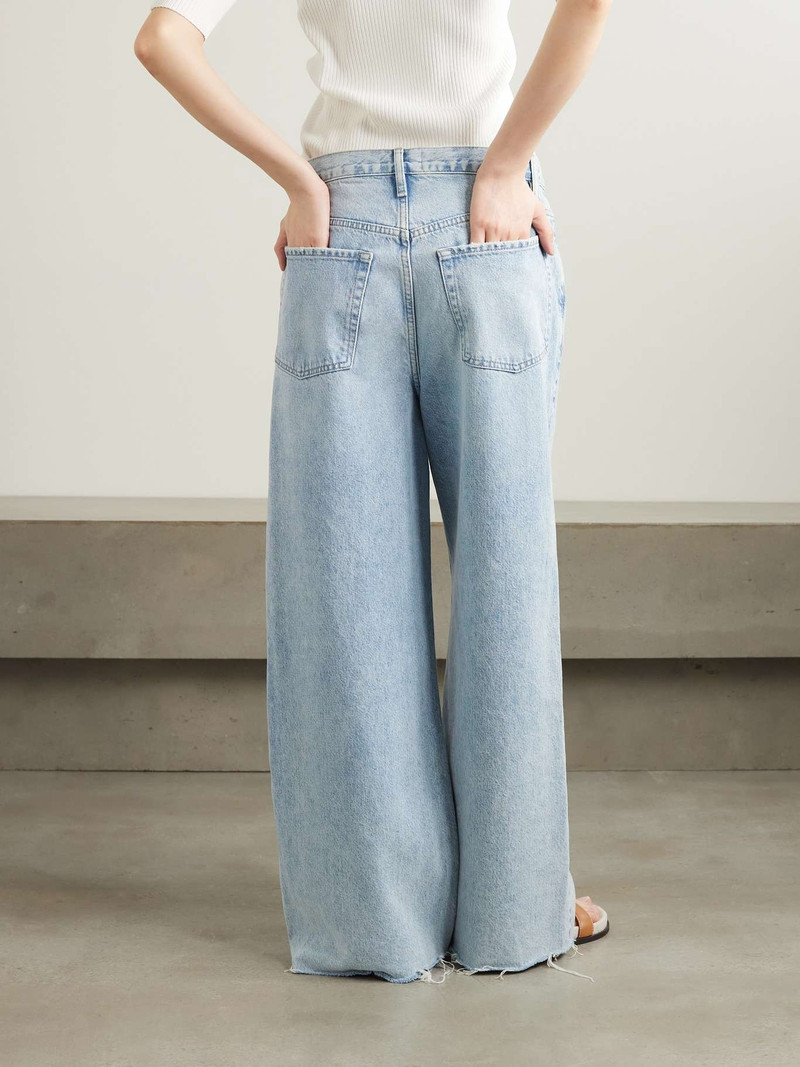 Le Low Baggy distressed high-rise wide-leg jeans Light denim 4