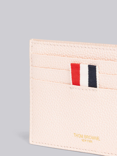Thom Browne Light Pink Pebble Grain Leather 4-Bar Single Card Holder With Note Compartment outlook