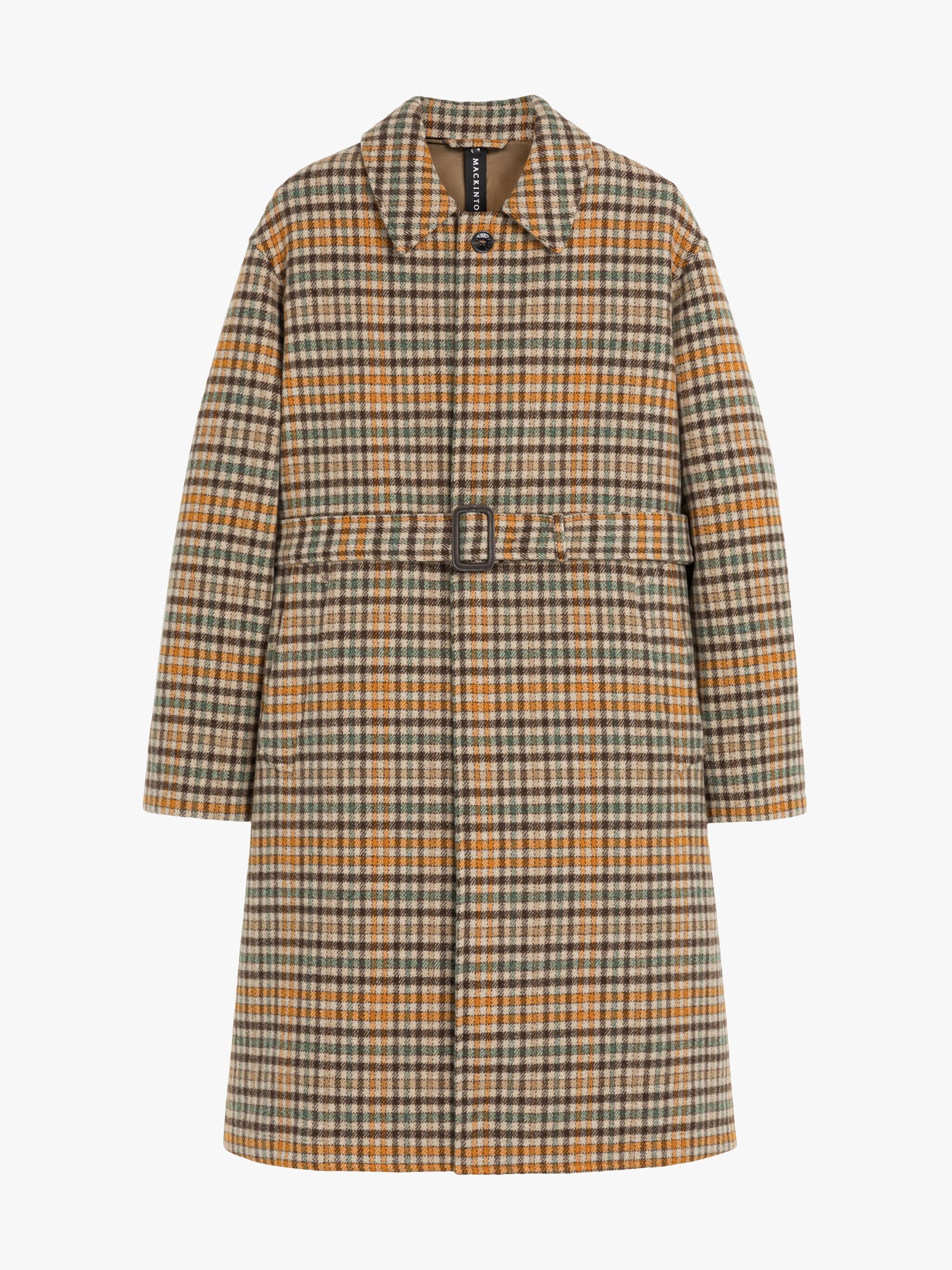 MILAN BEIGE CHECK WOOL COAT - 1
