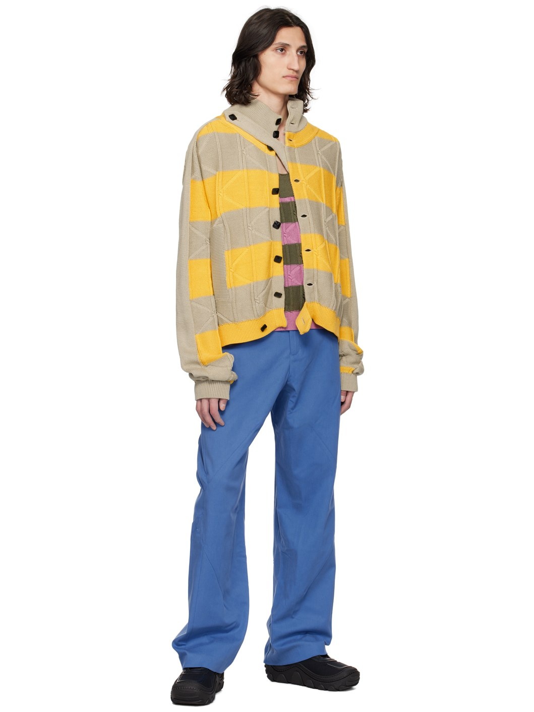 Beige & Yellow Merli Cardigan - 4