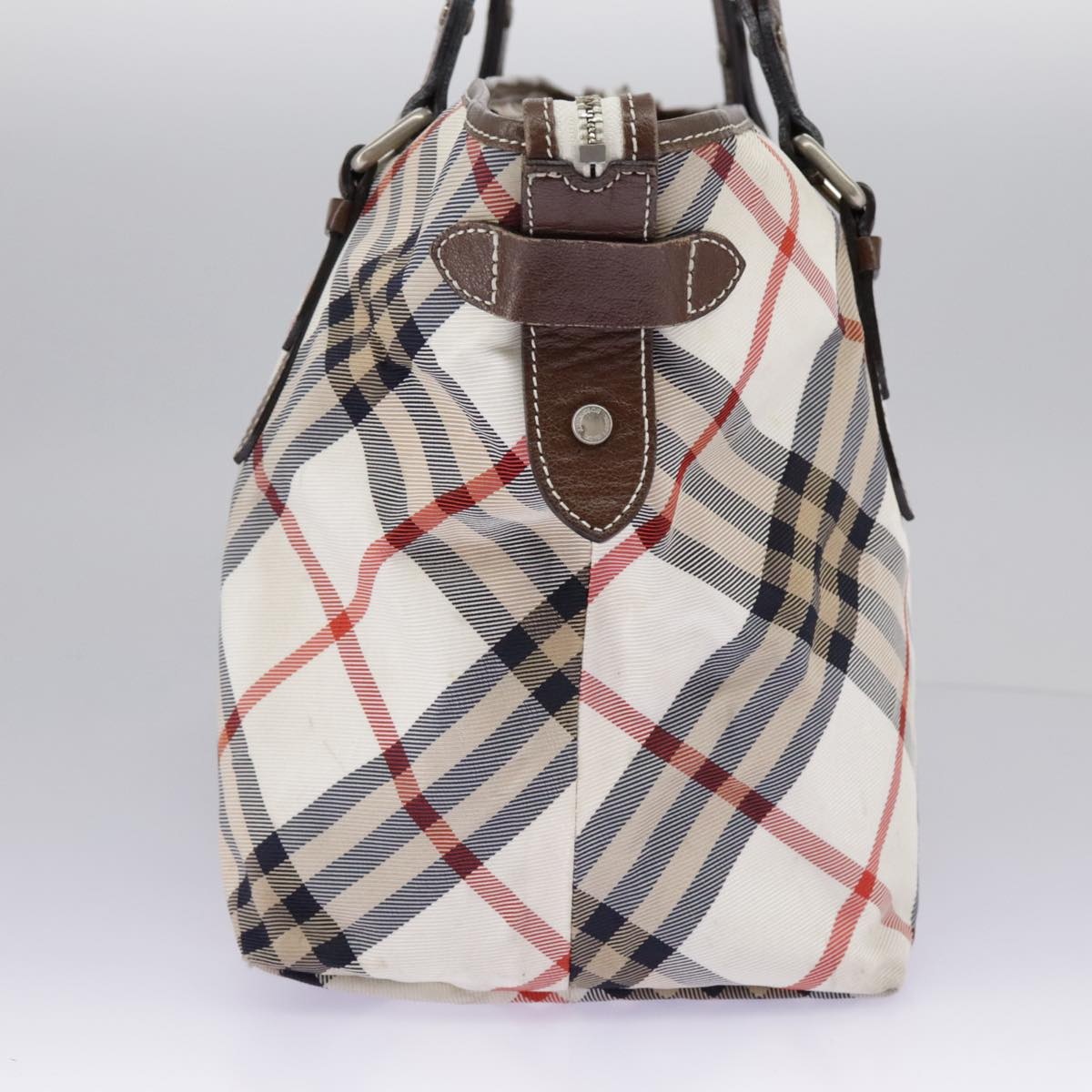 Burberry Nova Check Blue Label Tote Bag Nylon Beige Silver - 3