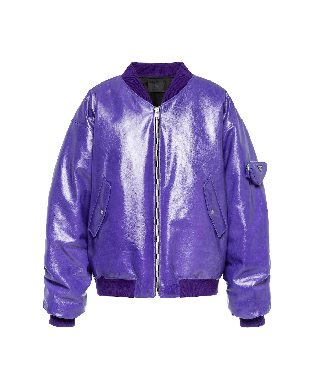 Oversized nappa leather bomber jacket - 1