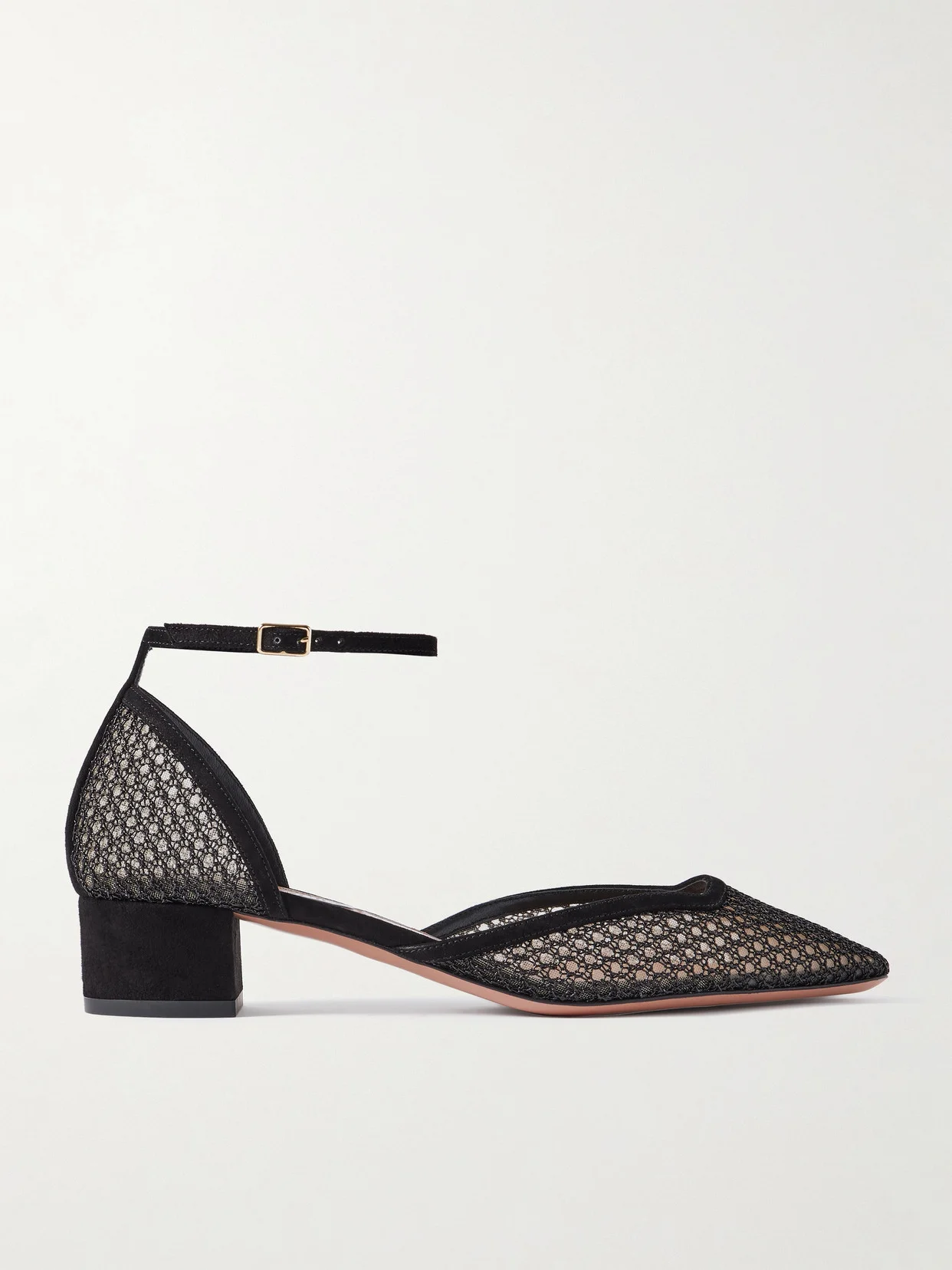 Asha 35 Suede-trimmed Mesh Pumps - 1