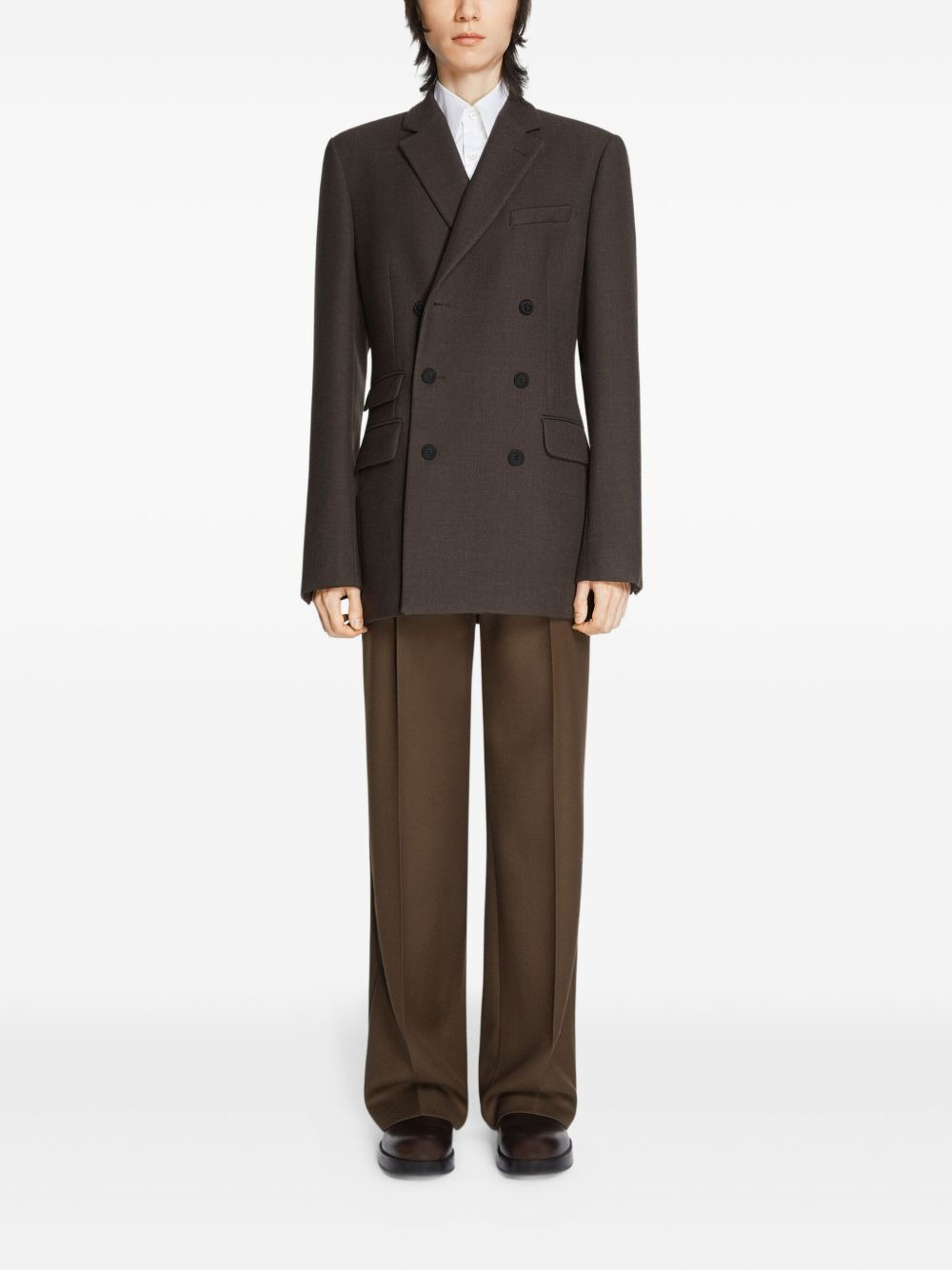 double-breasted wool blazer - 2