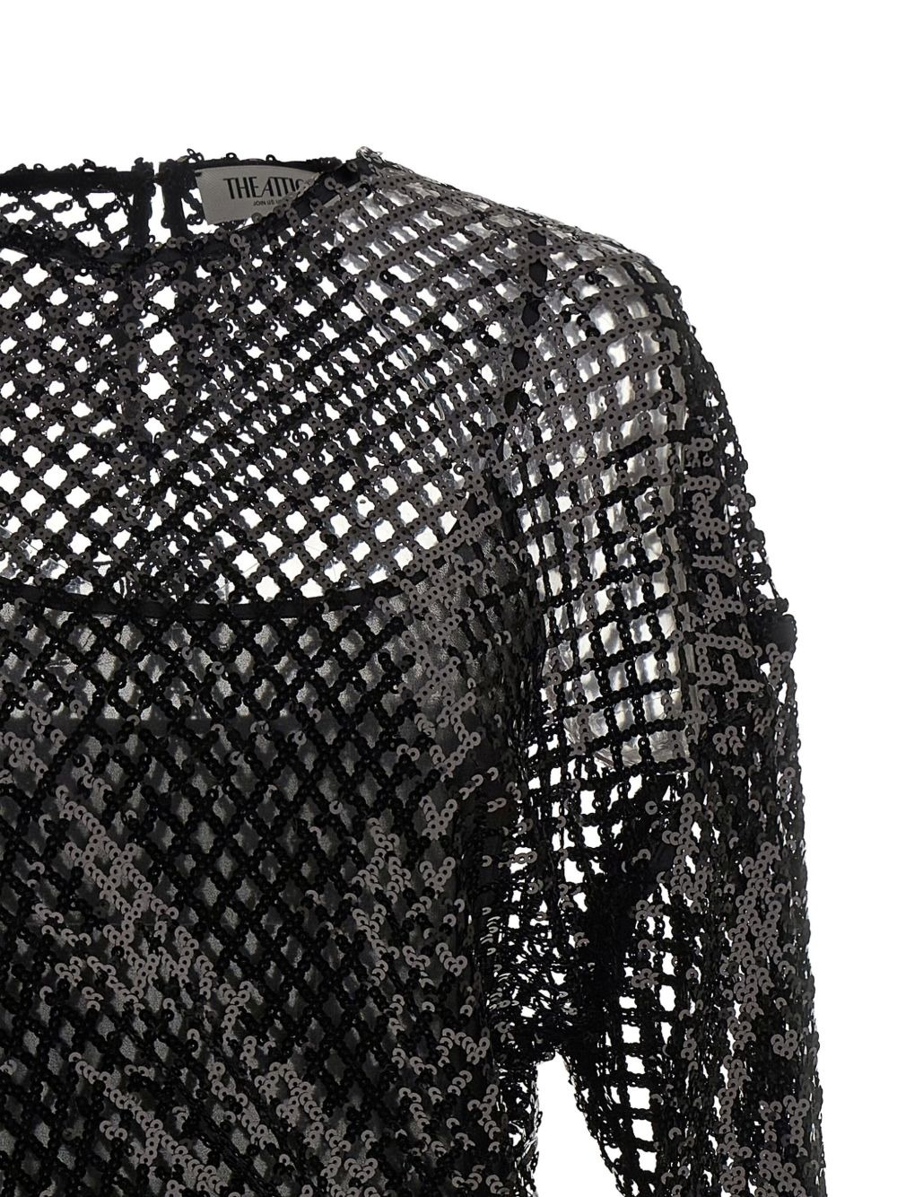 sequinned-mesh mini dress - 4
