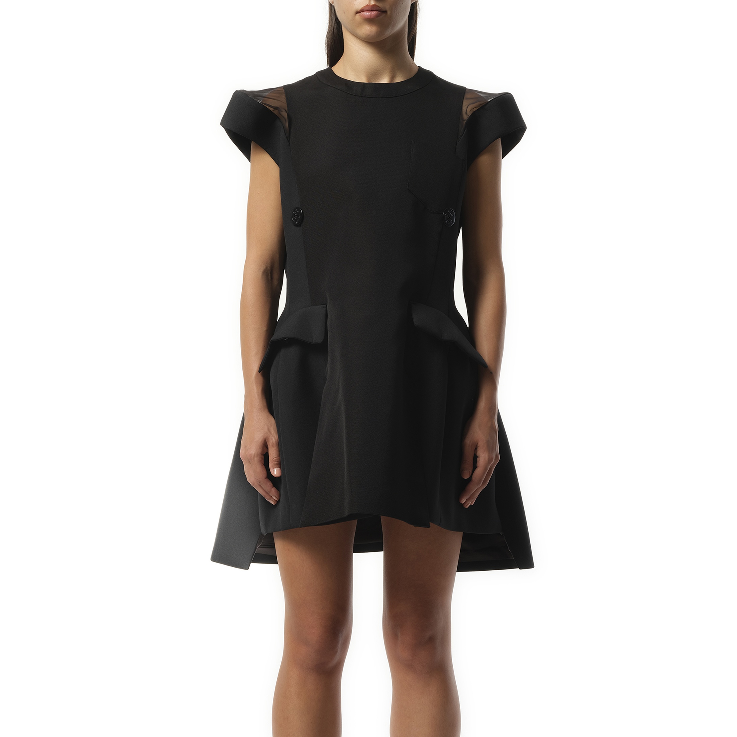 【送料&関税込】Sacai Dress With Draped Cotton Inserts On Th SACAI Draped printed satin midi dress | NET-A-PORTER