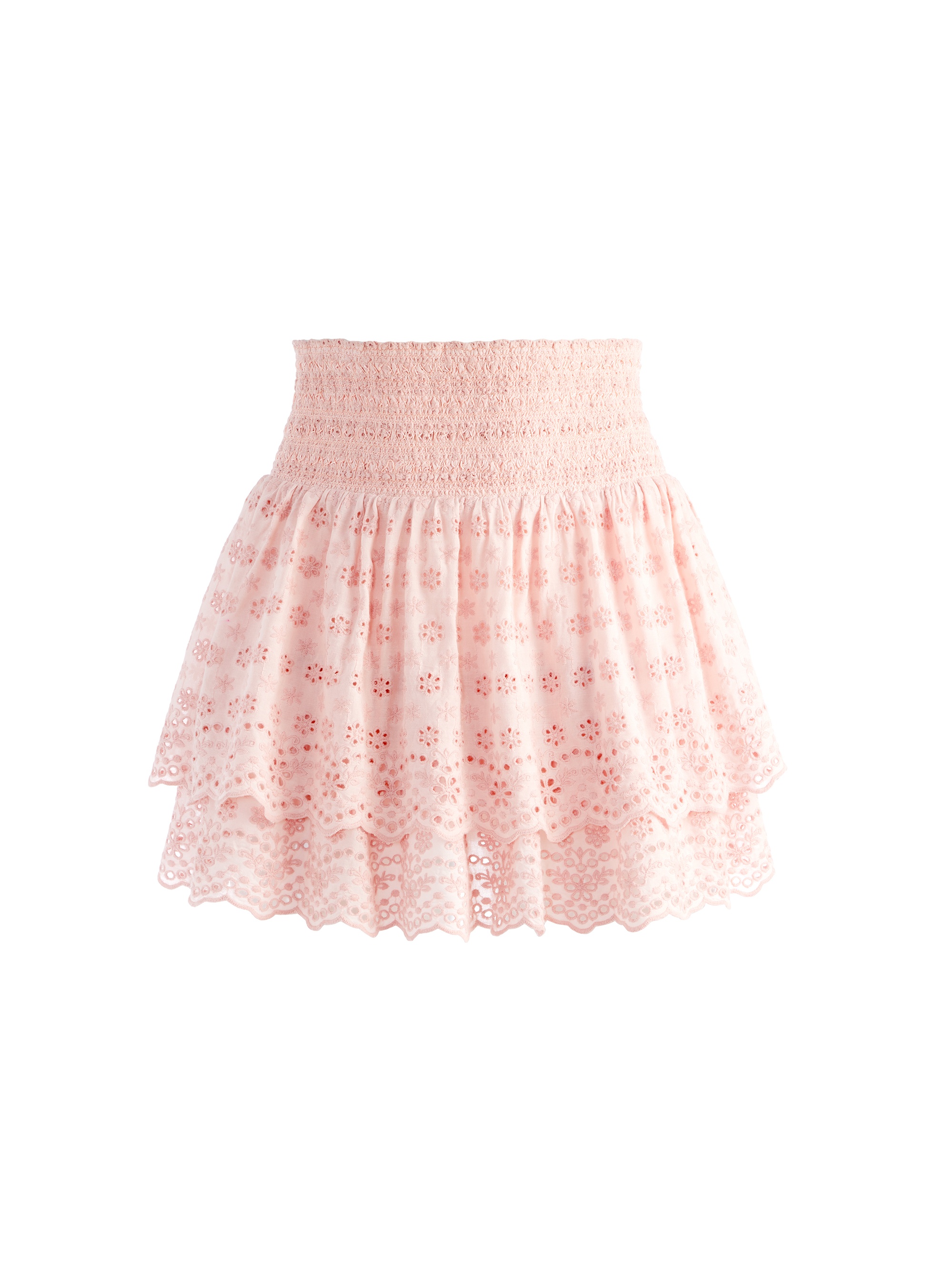 BETHIE SMOCKED RUFFLE MINI SKIRT - 1