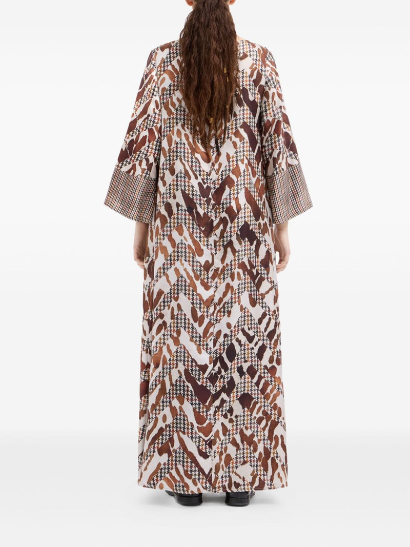 houndstooth-pattern animal-print maxi dress 3