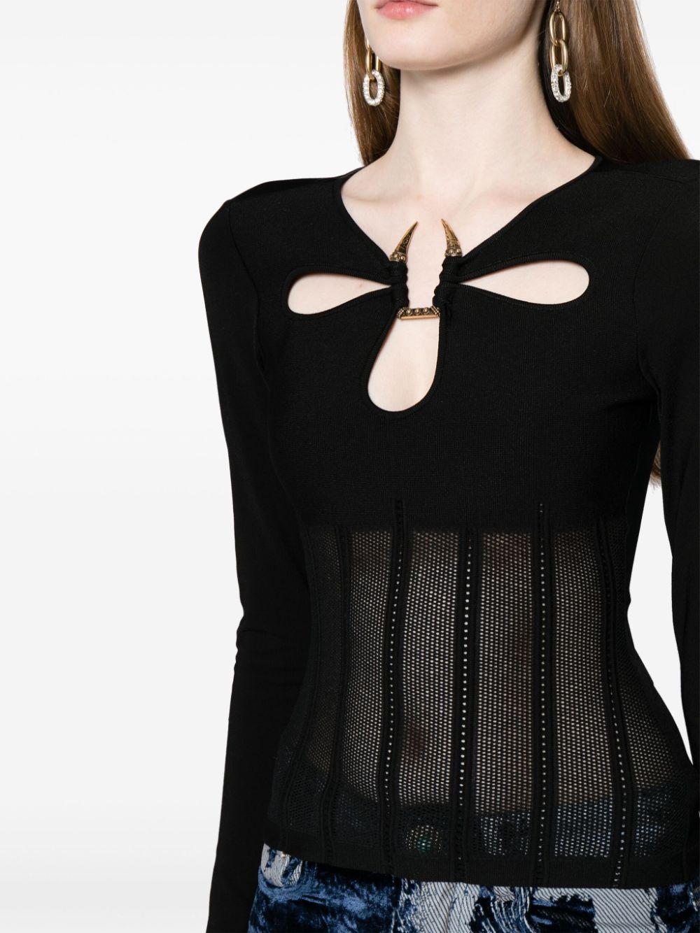 cut-out knit top - 5