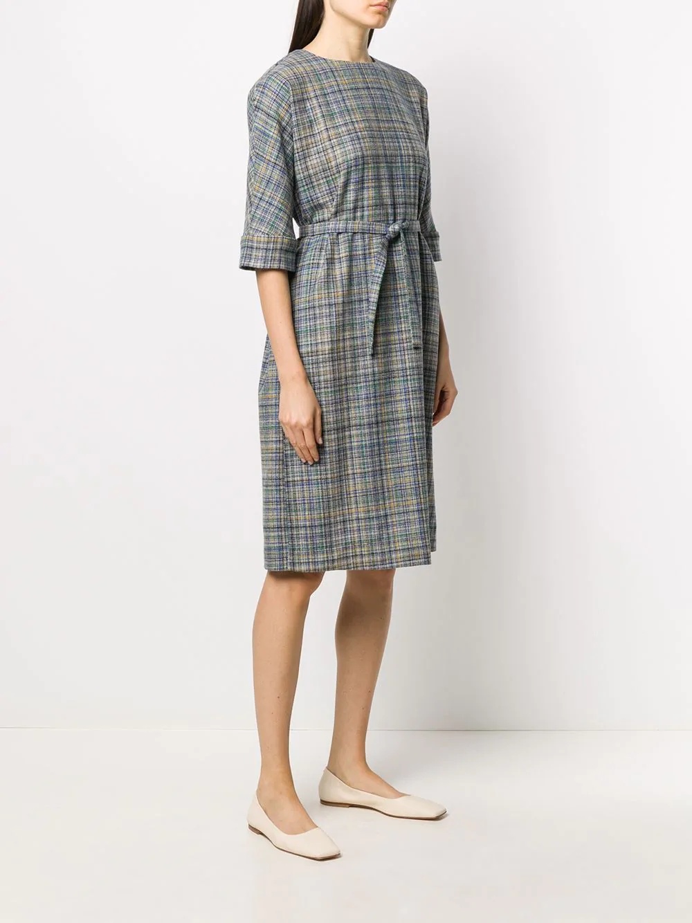 Information tie-wait tweed dress - 3