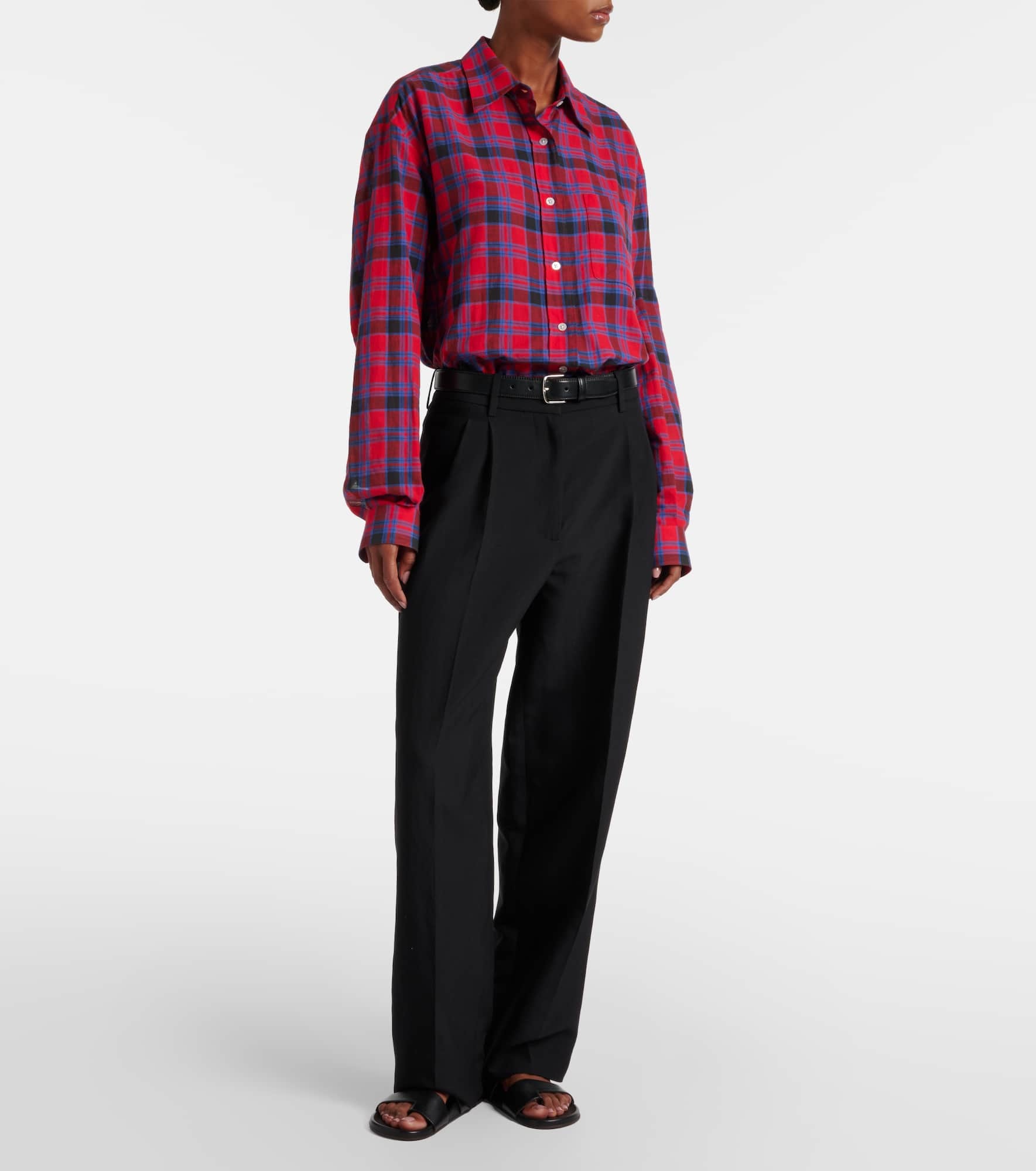 Lilas wool and linen-blend wide-leg pants - 2