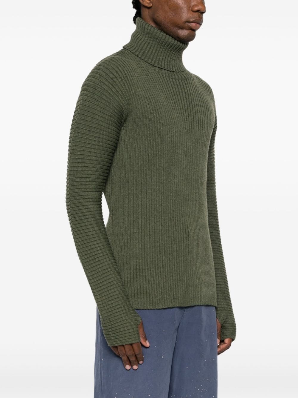 roll-neck ribbed-knit jumper - 3