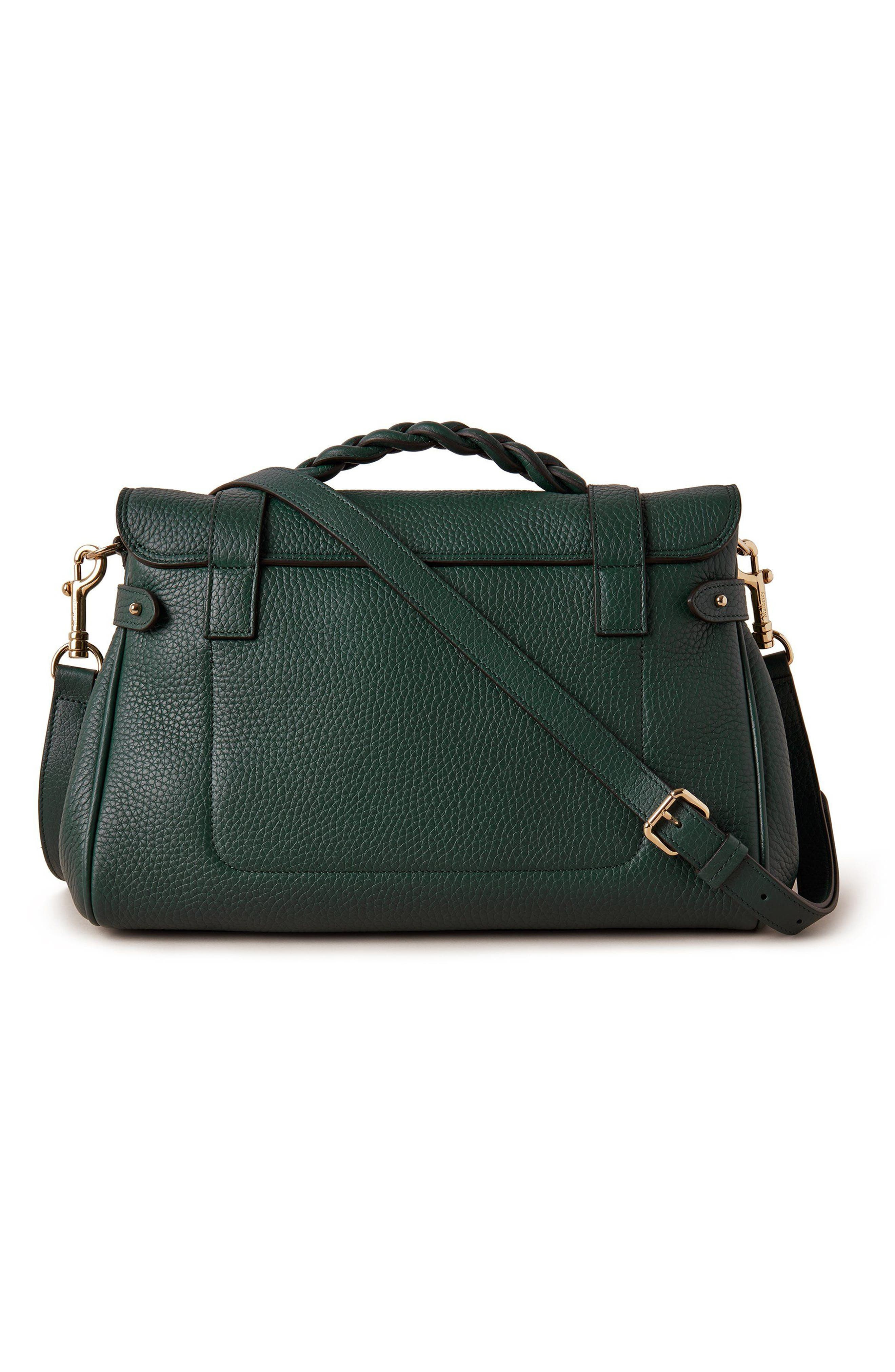 Alexa Leather Satchel in  Green - 2