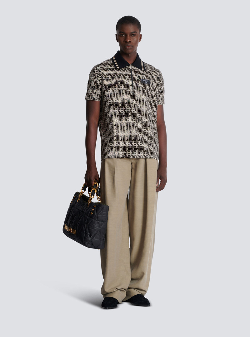 Balmain PB Labyrinth jacquard polo shirt outlook