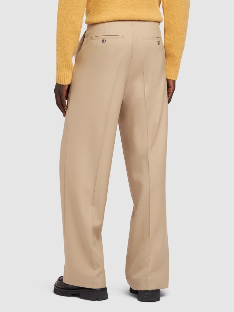 Wide wool gabardine pants - 3