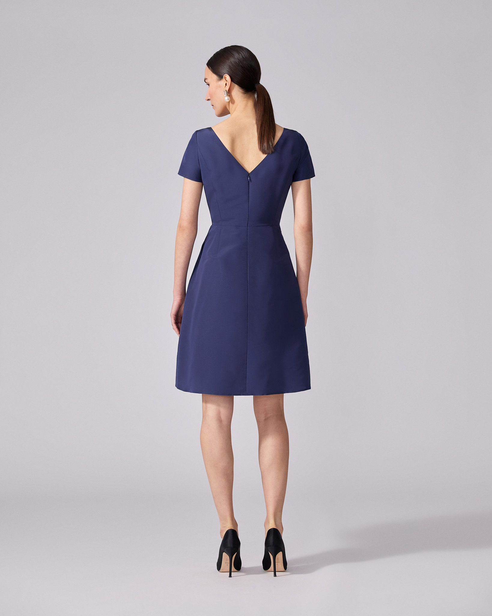 Draped Boat Neck Dress - 3