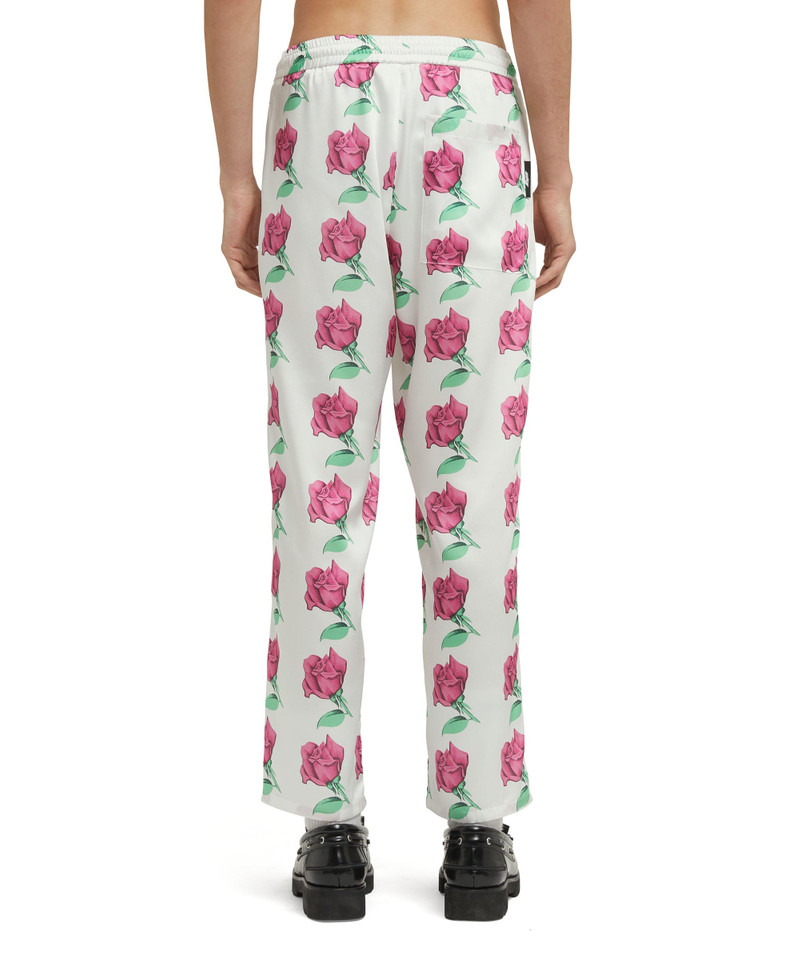 Trousers with "Emblem on Roses printed satin" print 3