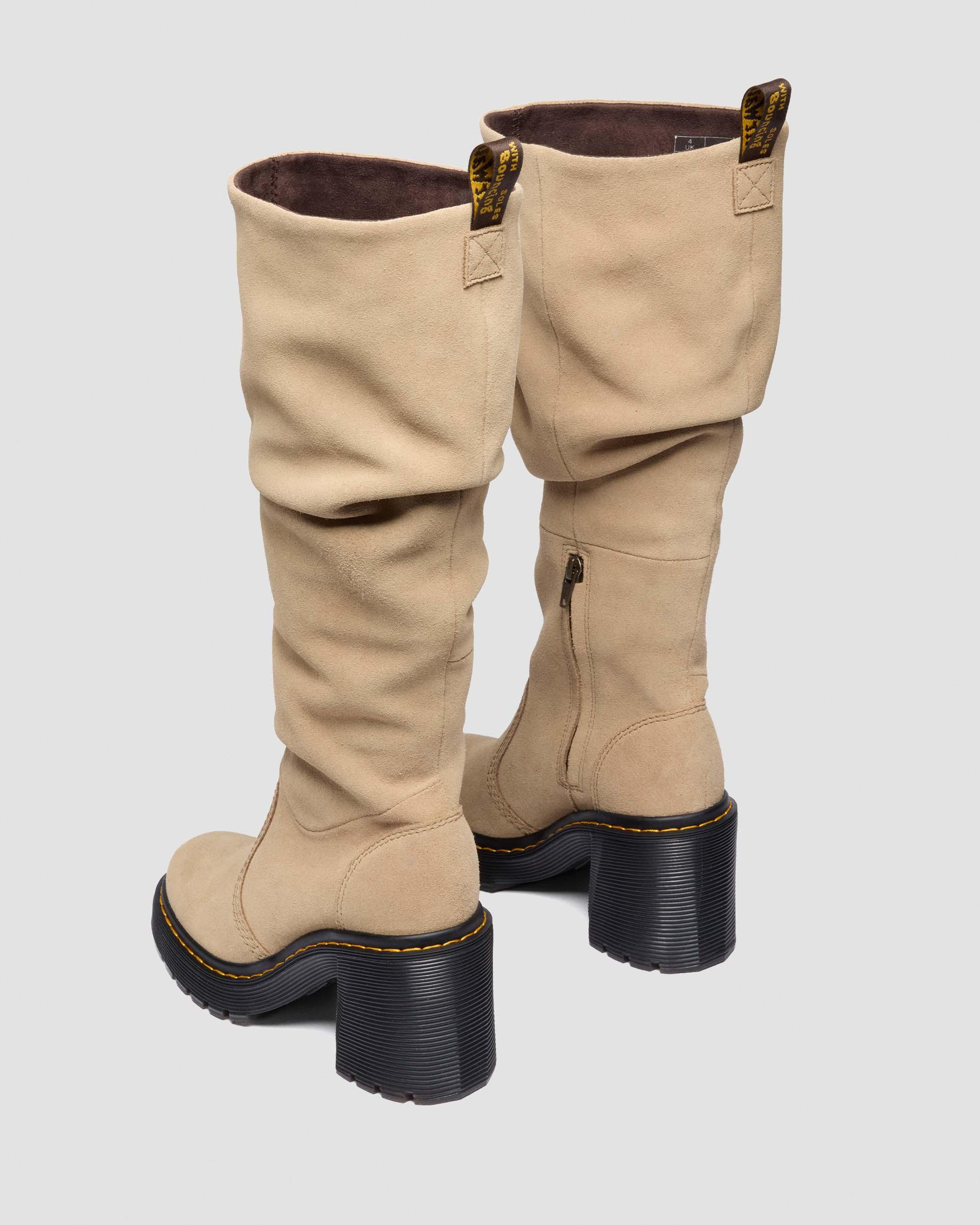 KASEY Suede Knee High Heeled Boots - 4