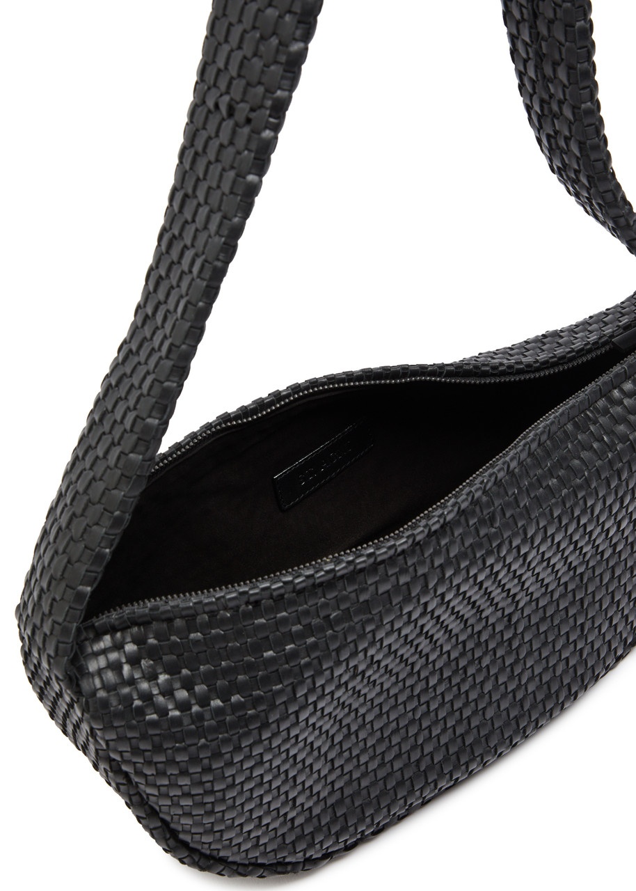 ST. Agni Latice Weave Crescent Leather Shoulder bag - 4