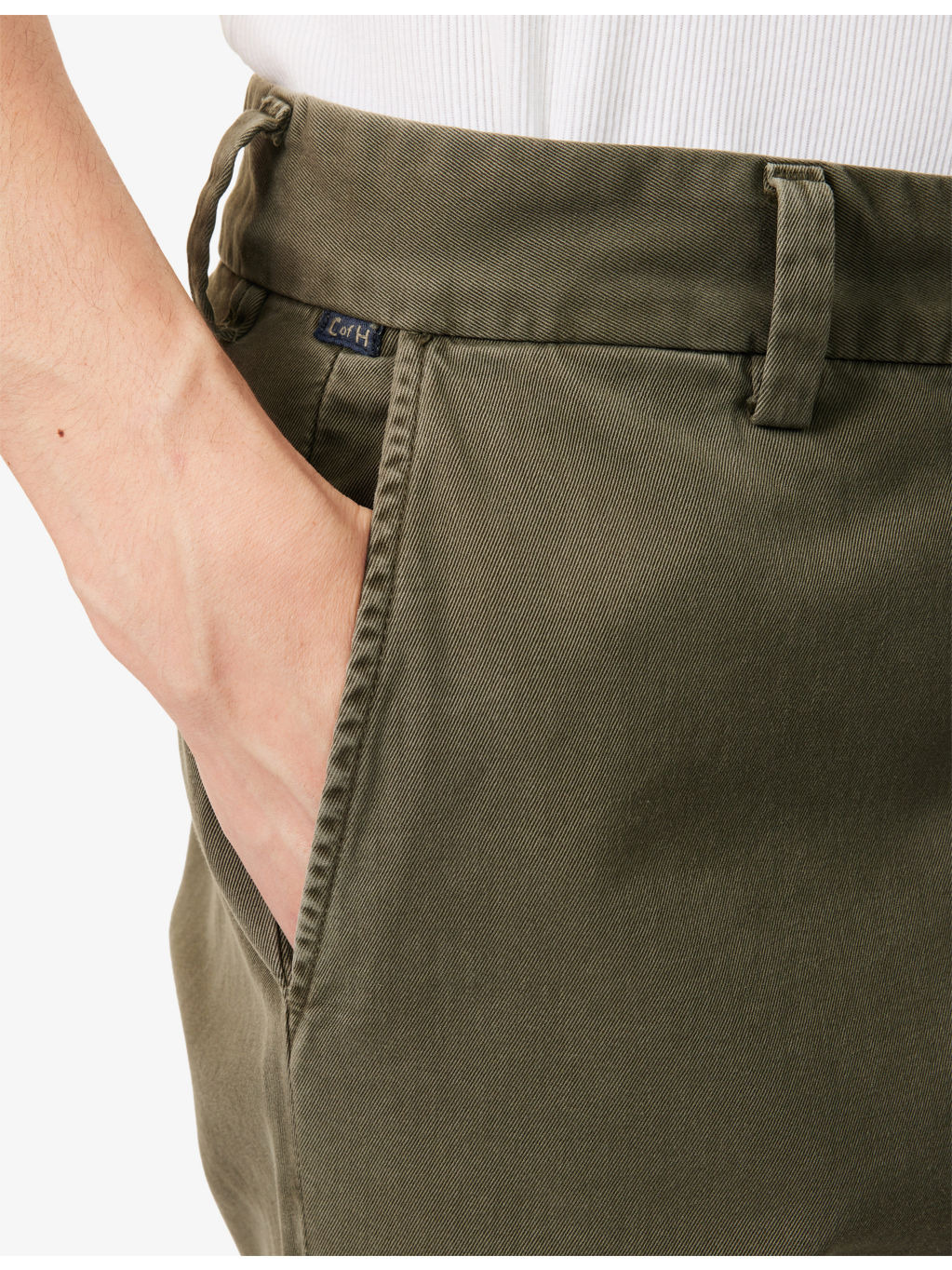 Flat Front Chino Tapered-Leg Cotton Trousers - 5