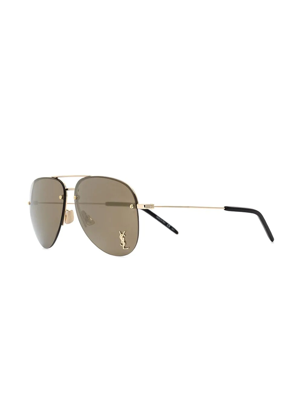 aviator-frame bronze tint gold sunglasses - 2