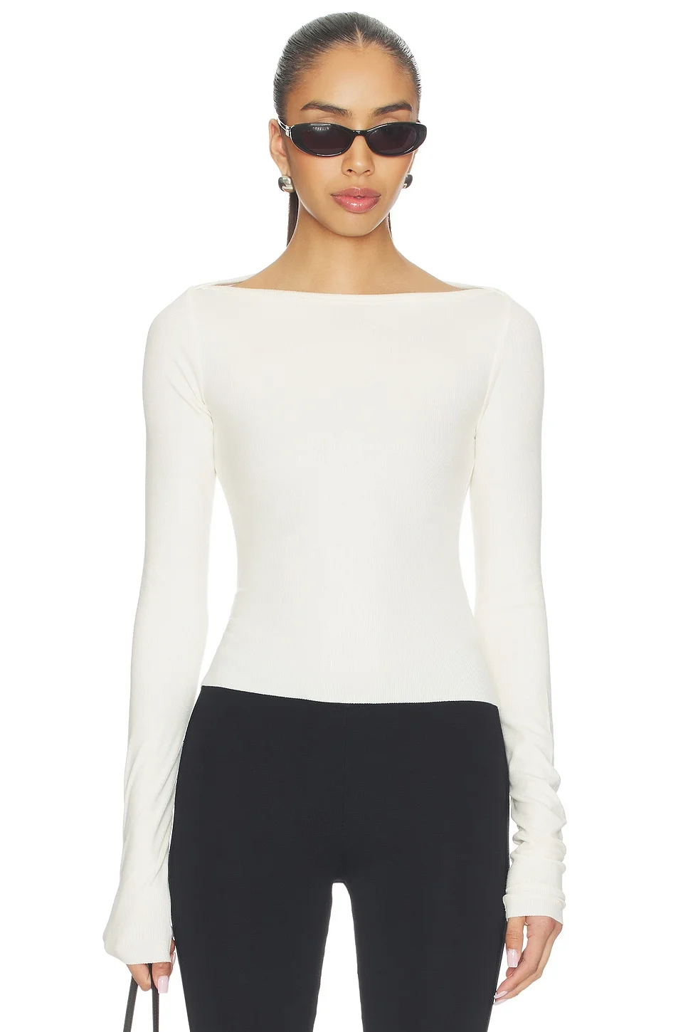 Long Sleeve Boatneck Top - 1