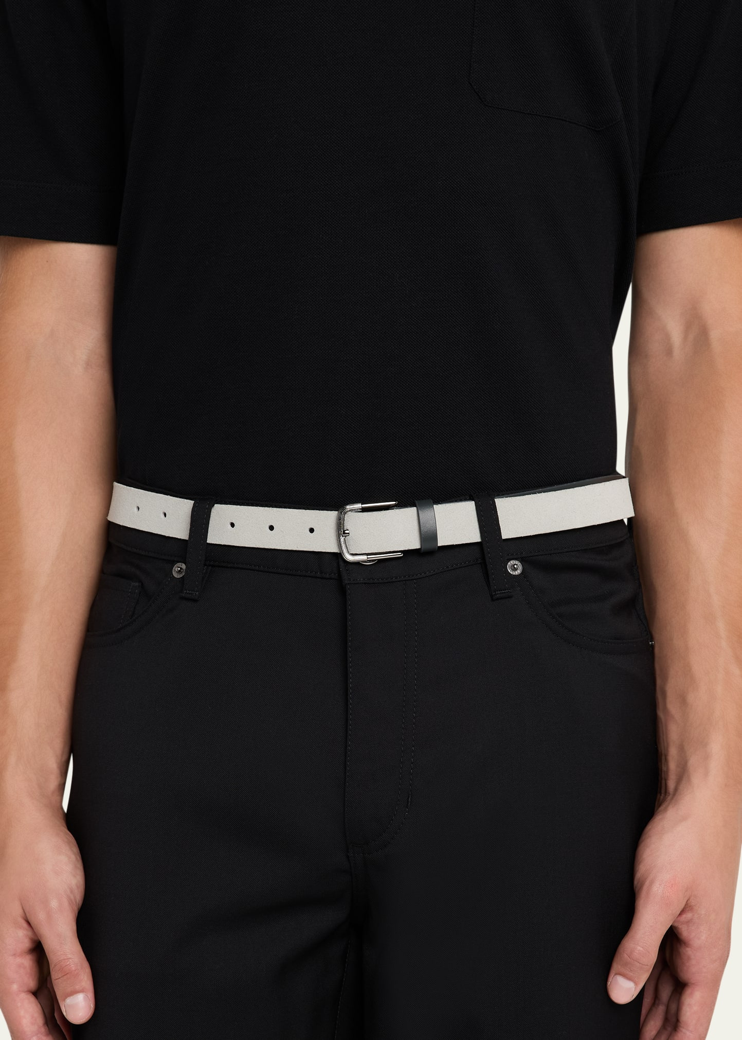 Men's Suede and Leather Reversible Belt - 2
