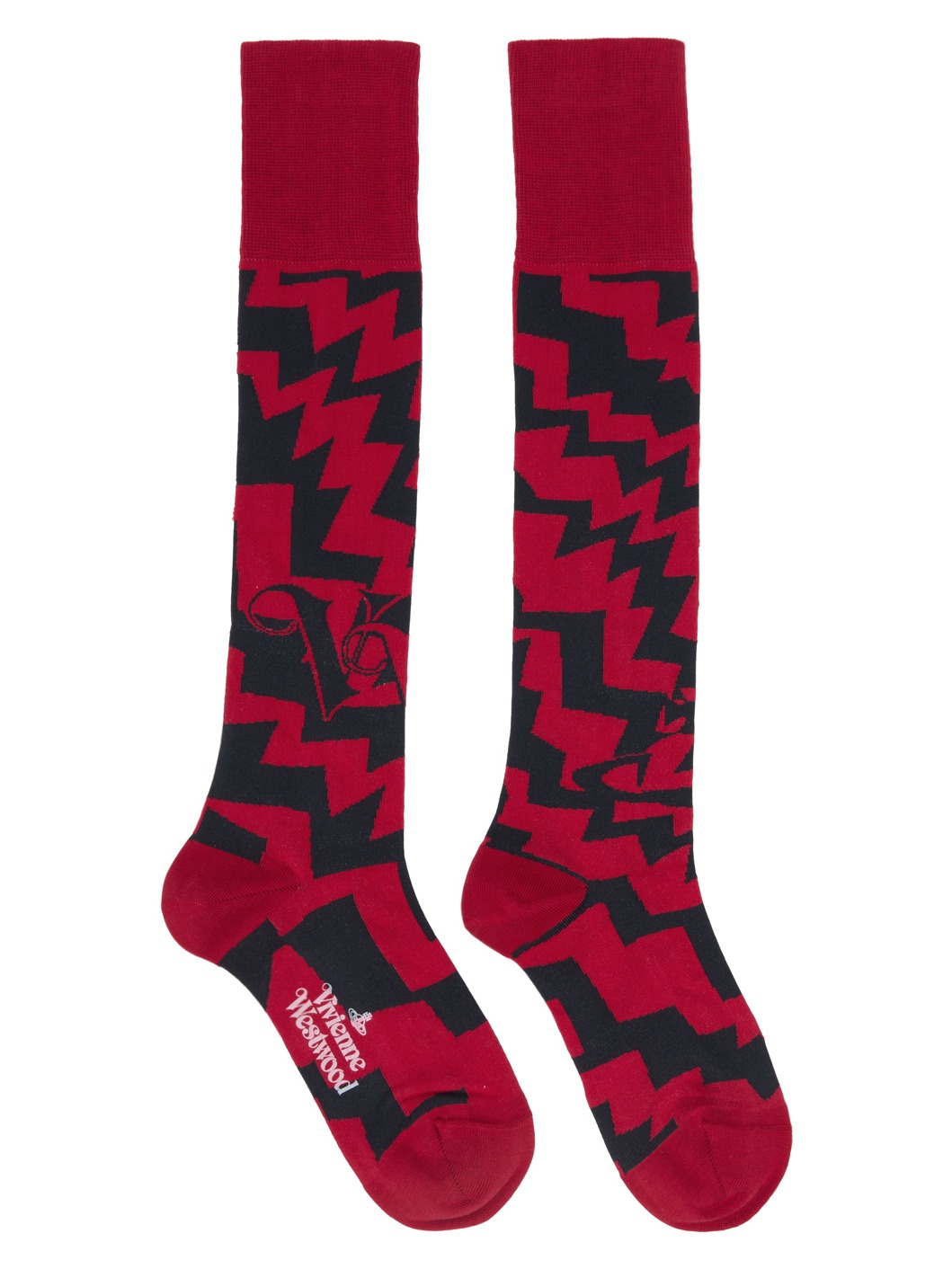 Red Zig Zag Socks - 1