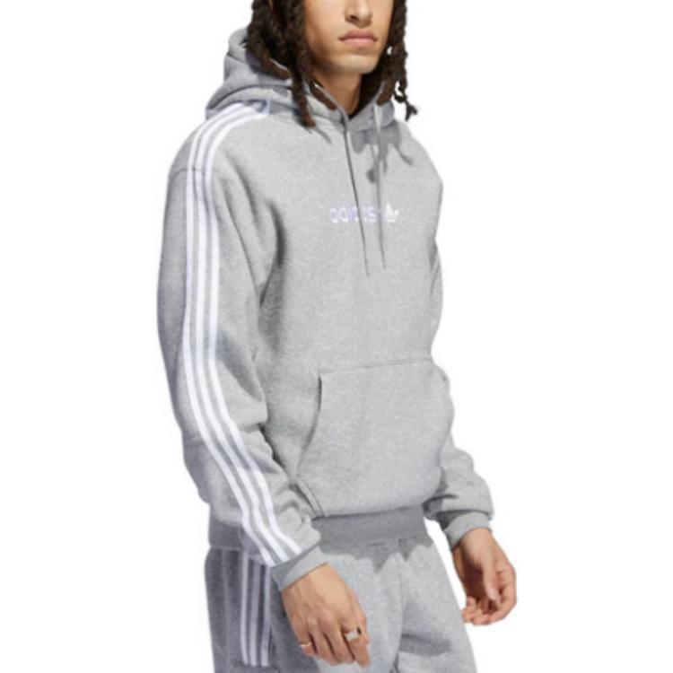 adidas Originals Comfort 3-Stripes Hoodie 'Heather Grey' H31237 - 3