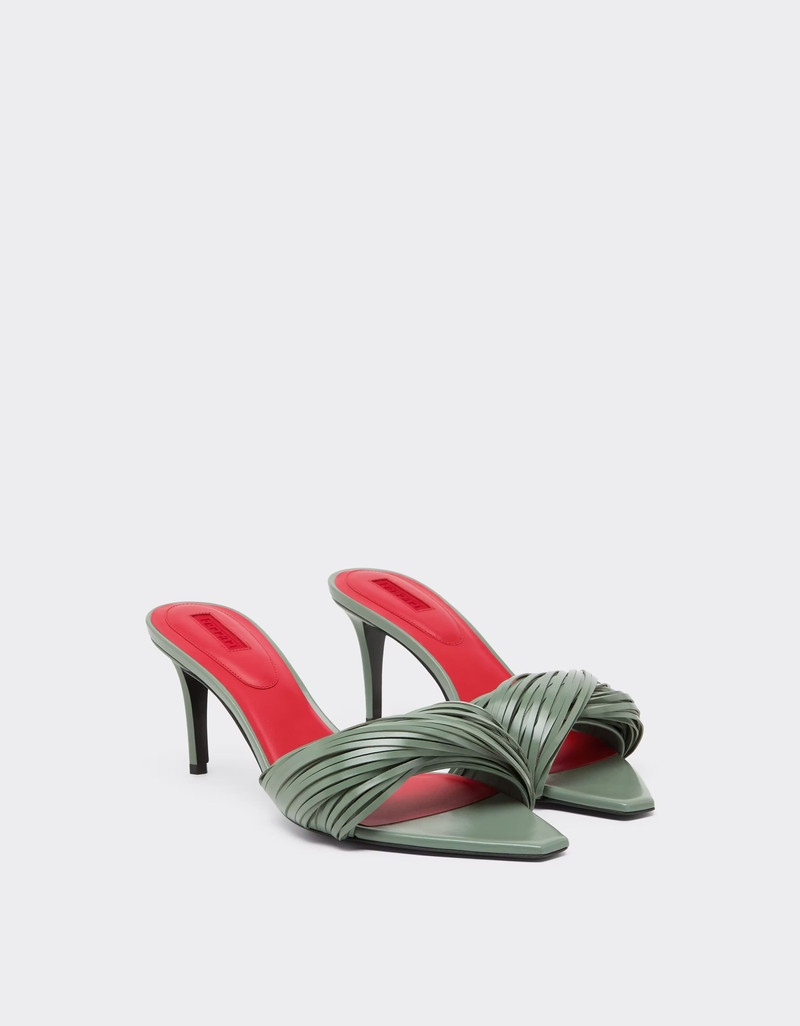 Ferrari Leather Mules with Carved Fringes outlook