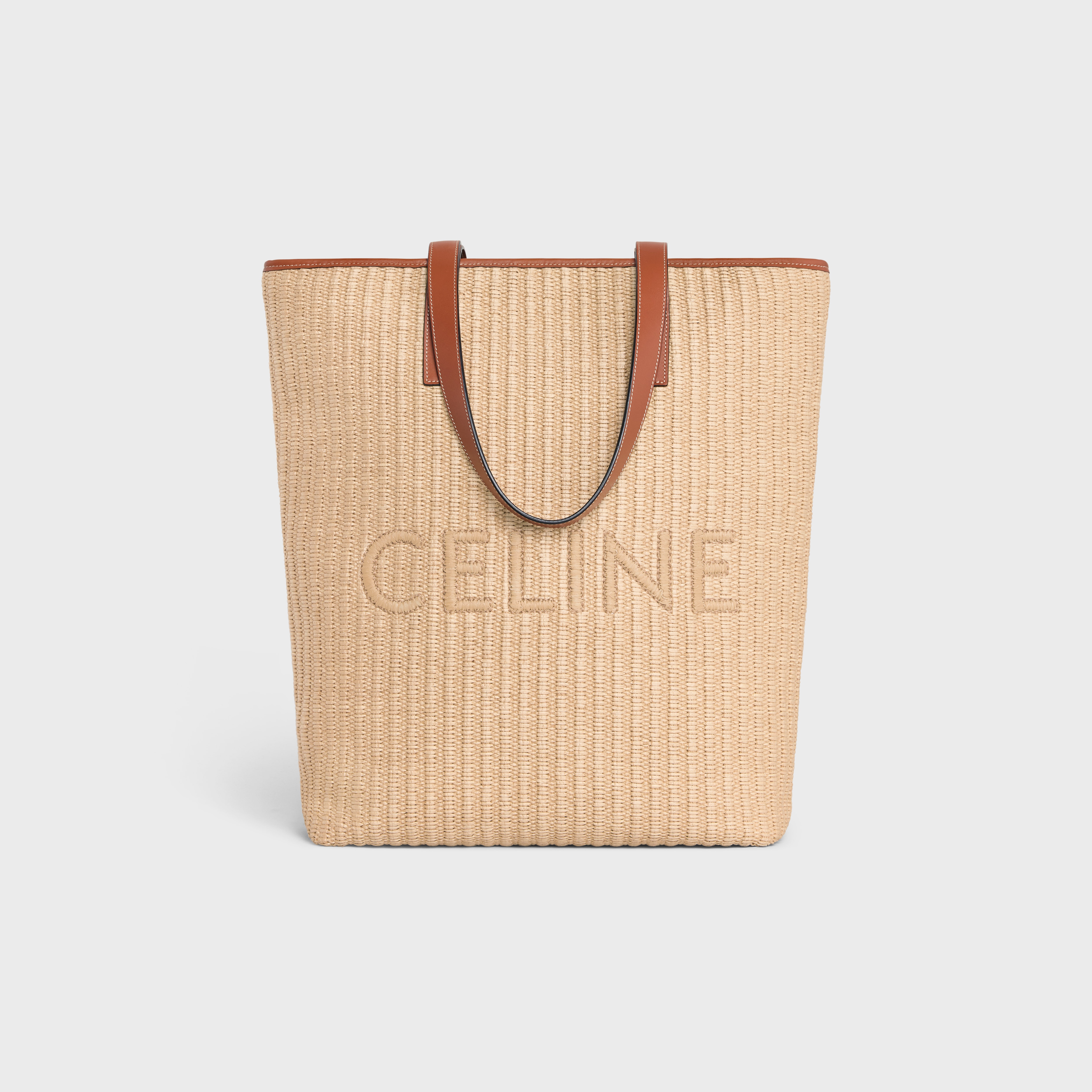 Cabas Triomphe Leather-Trimmed Logo-Print Coated-Canvas Tote Bag