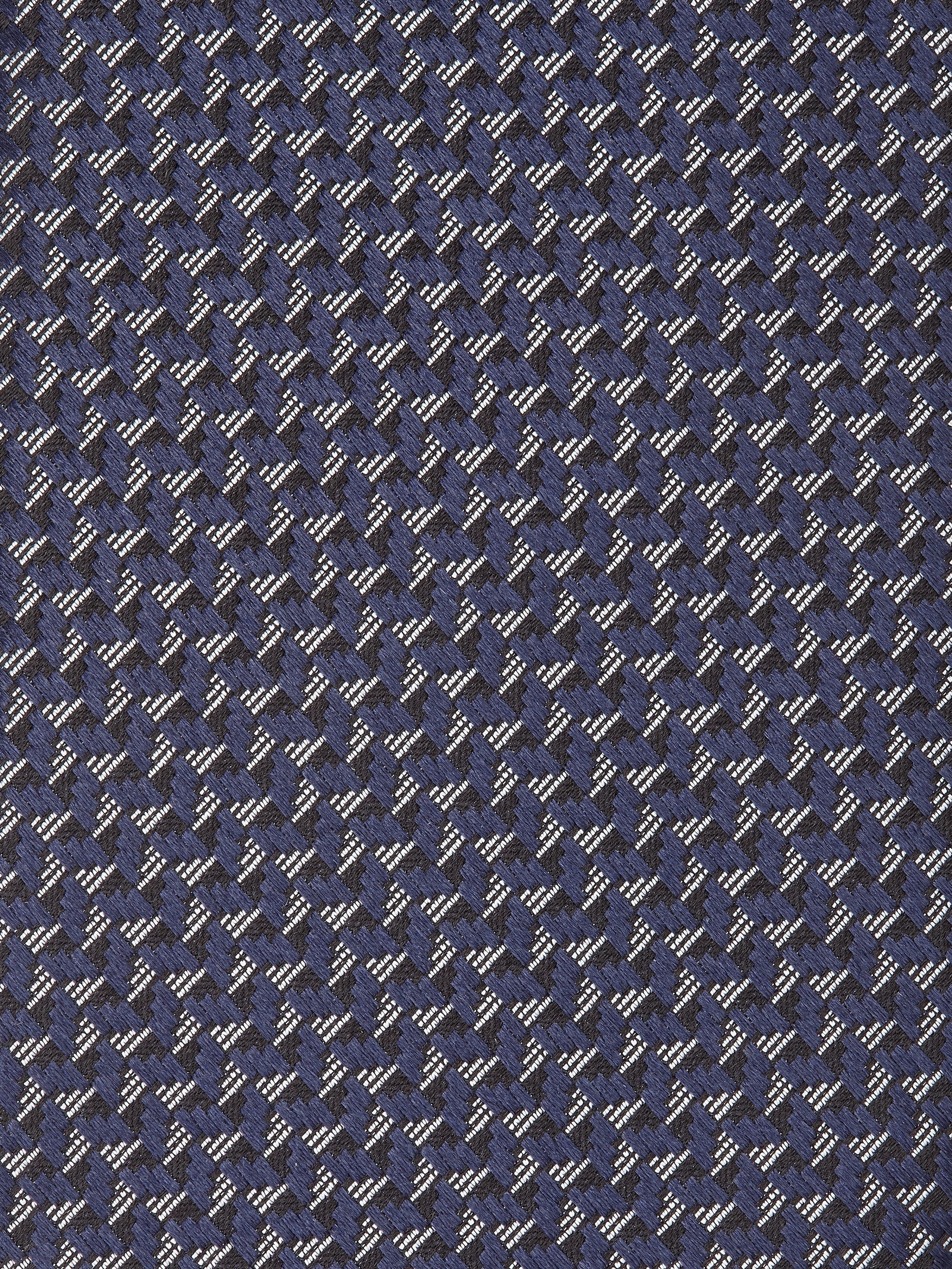 DARK BLUE JACQUARD SILK TIE - 2
