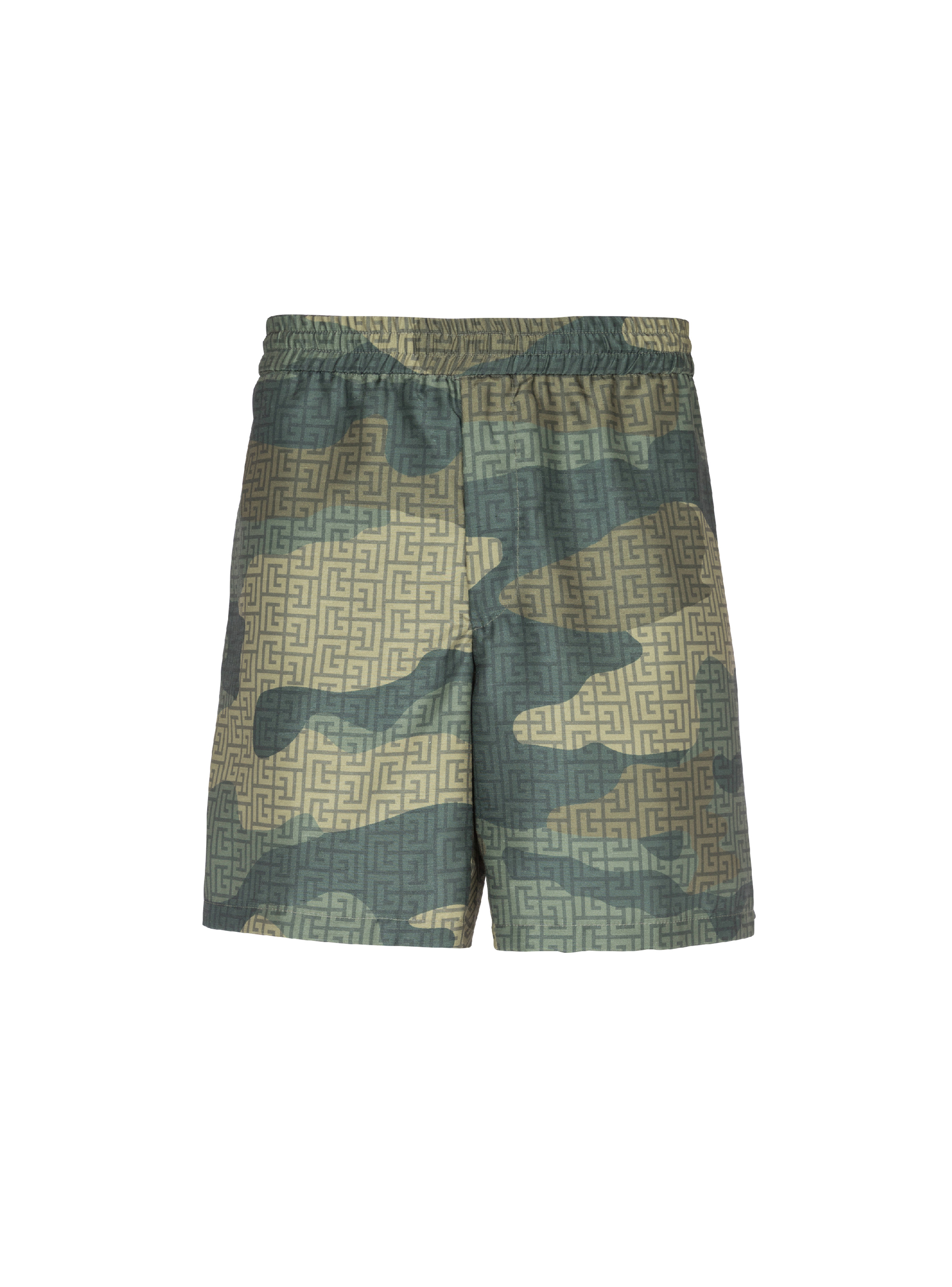 Camouflage monogrammed Shantung shorts - 1