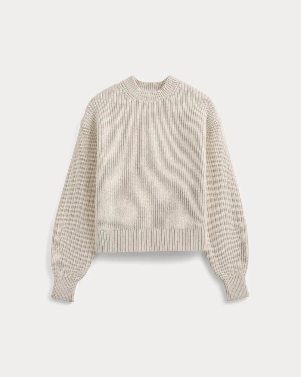 CROPPED RIBBED CREW IN EVERYDAY COTTON - 1