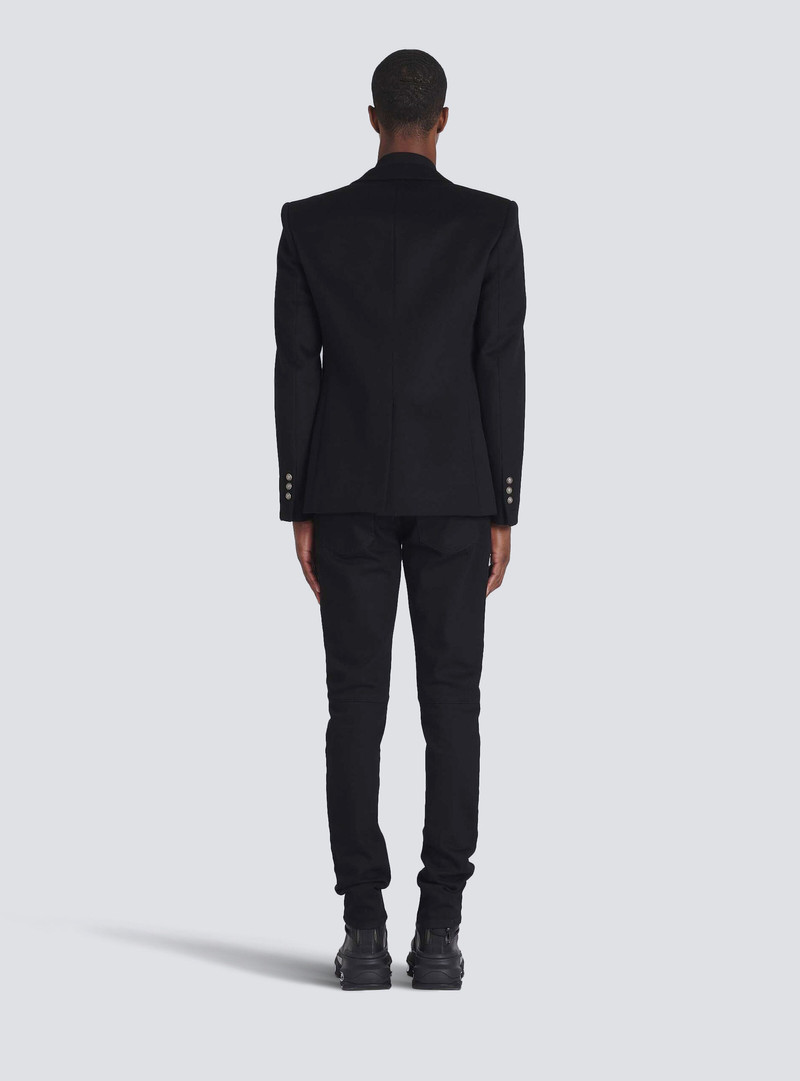 Wool blazer with double-breasted silver-tone buttoned fastening 4