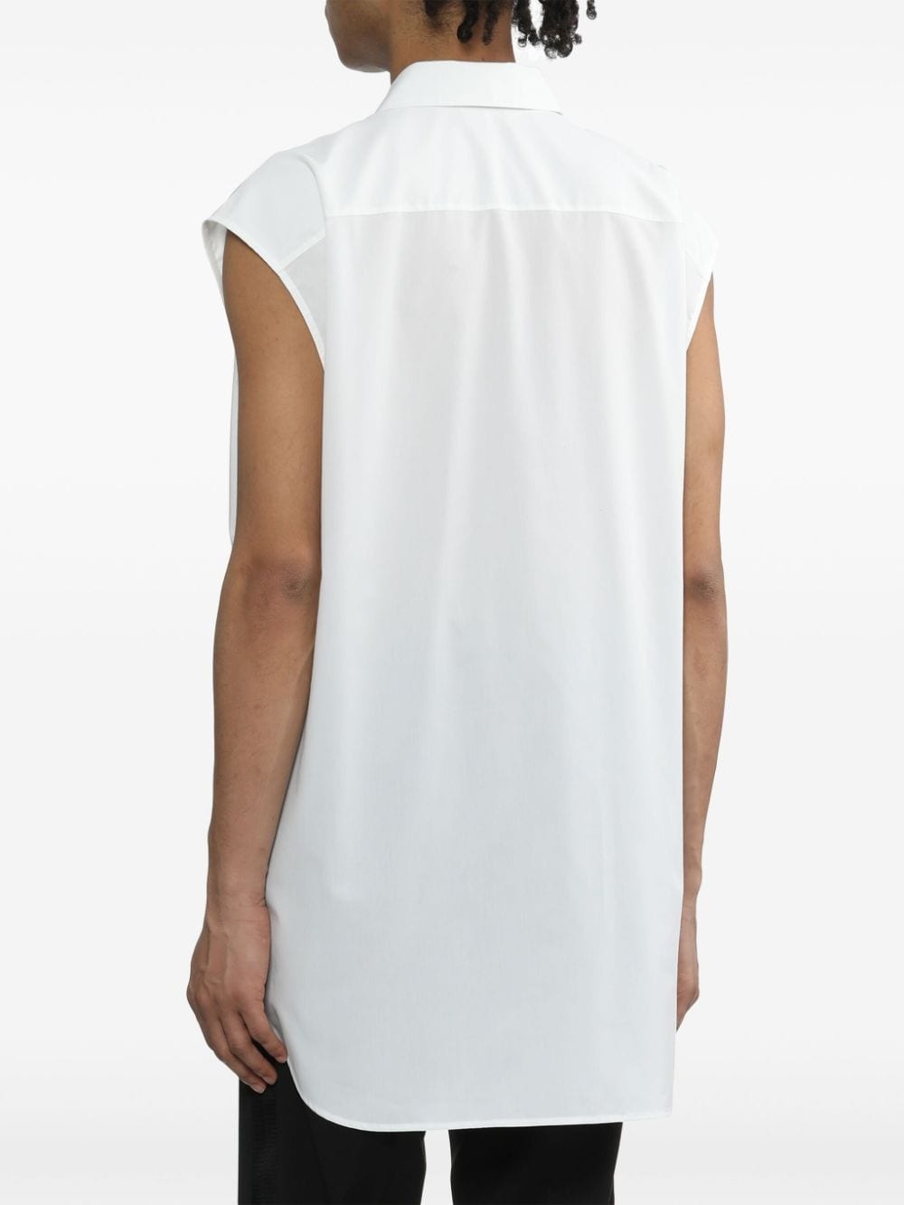 sleeveless cotton poplin shirt - 4