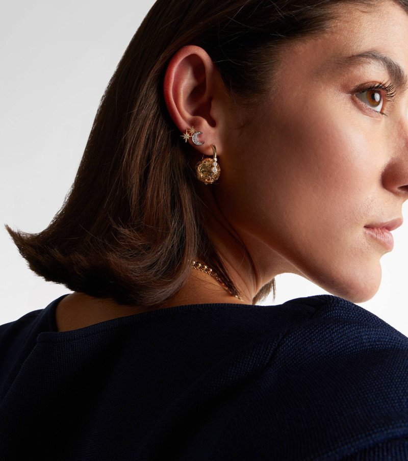 SYDNEY EVAN Moon 14kt gold earrings with diamonds outlook