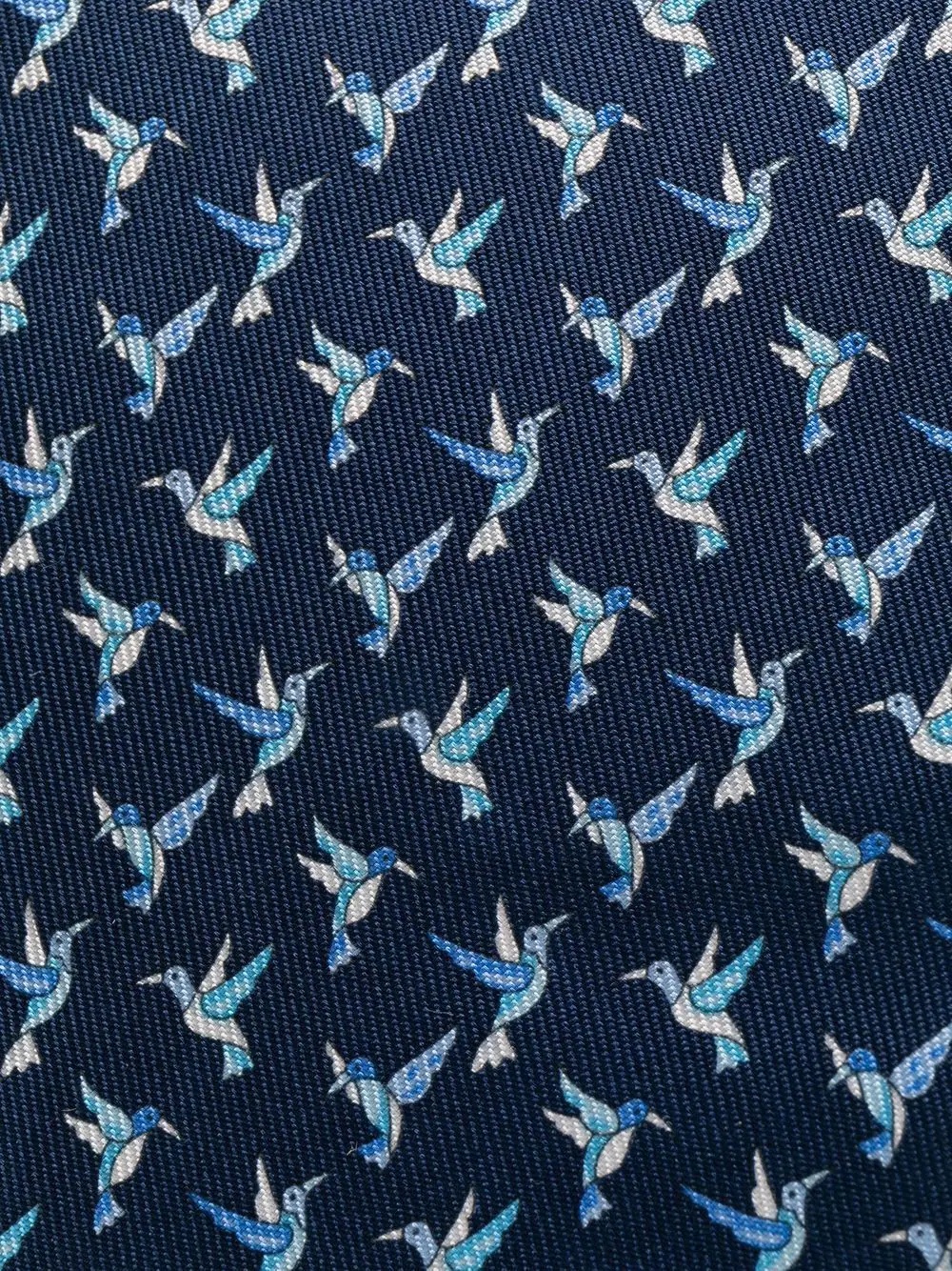 bird-motif silk tie - 2