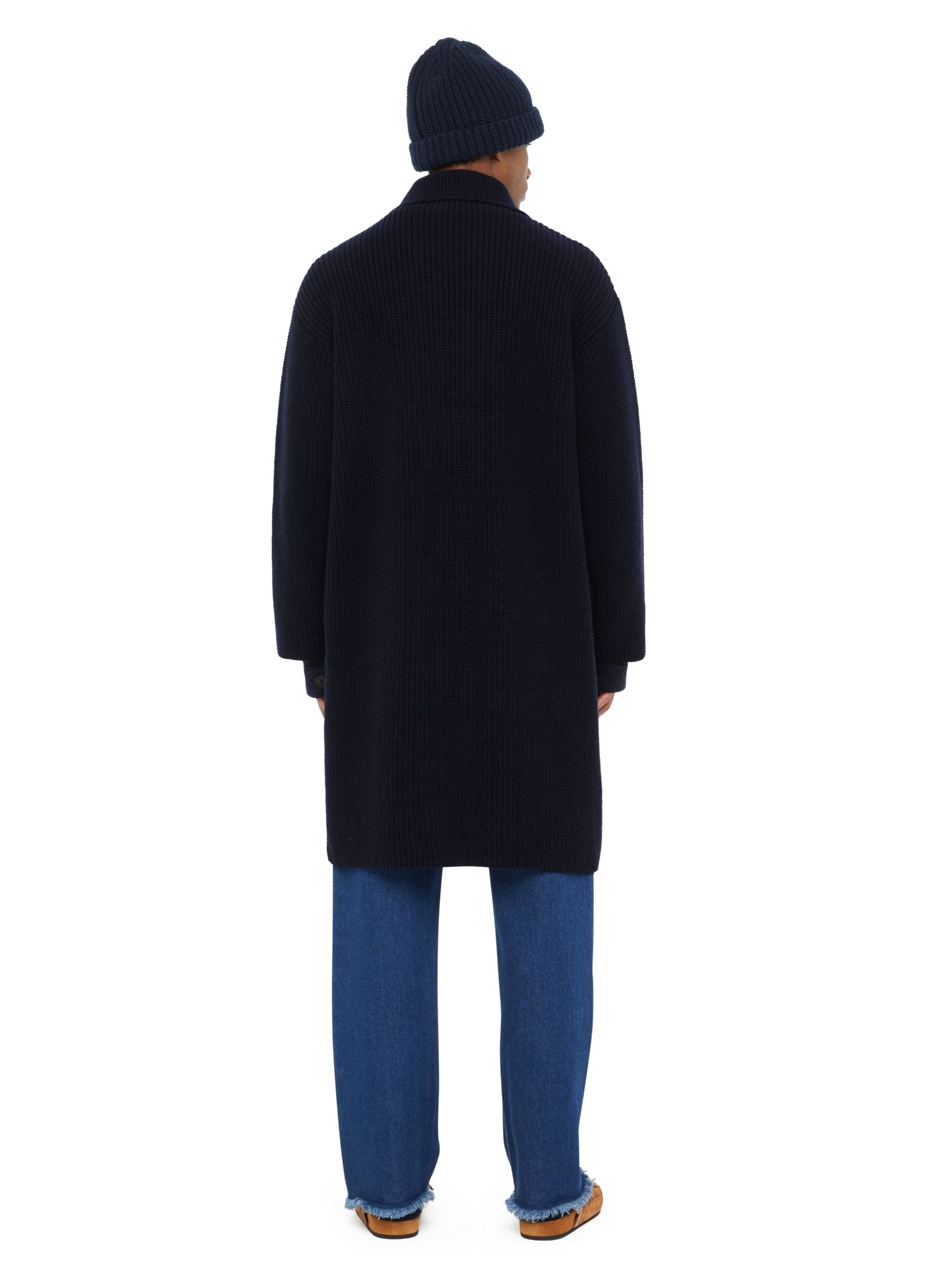 Knitted Ribbed Denim-No-Denim Coat - 6
