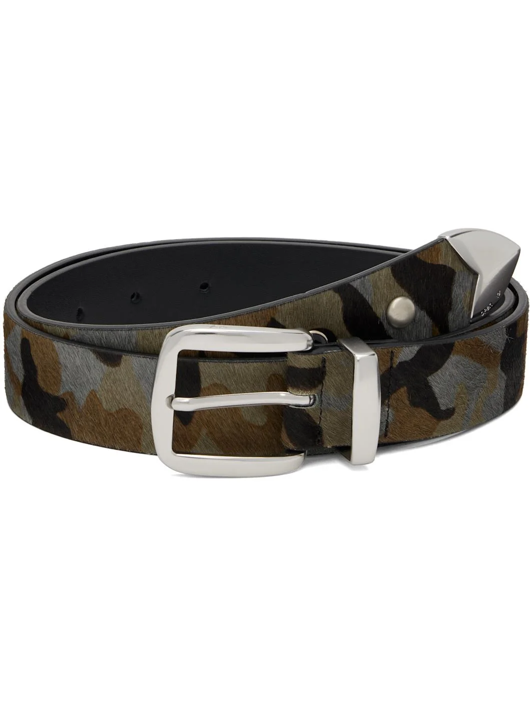 Khaki & Gray Camo Stud Western Belt - 1