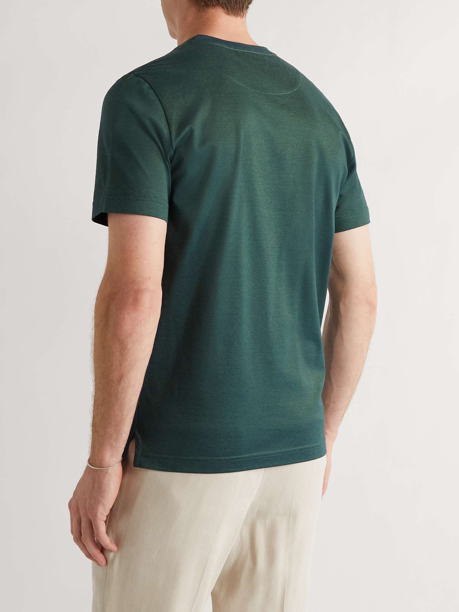 Slim-Fit Mercerised Cotton-Piqué T-Shirt - 4