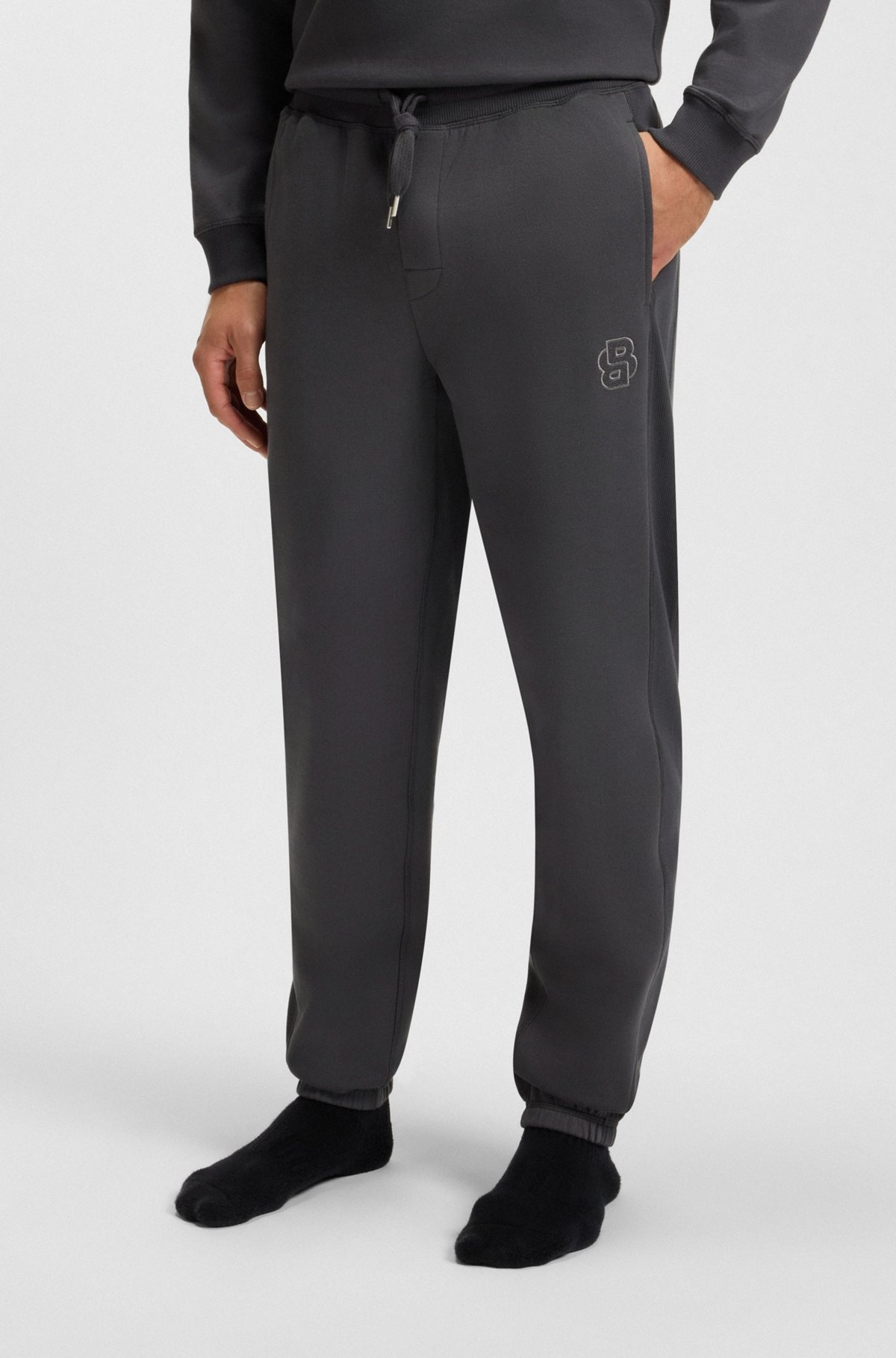 COTTON-TERRY TRACKSUIT BOTTOMS WITH DOUBLE B MONOGRAM - 2