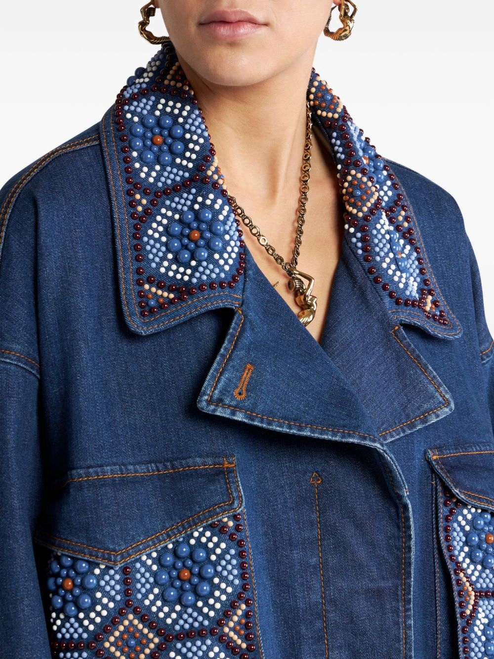 embroidered cropped jacket - 4