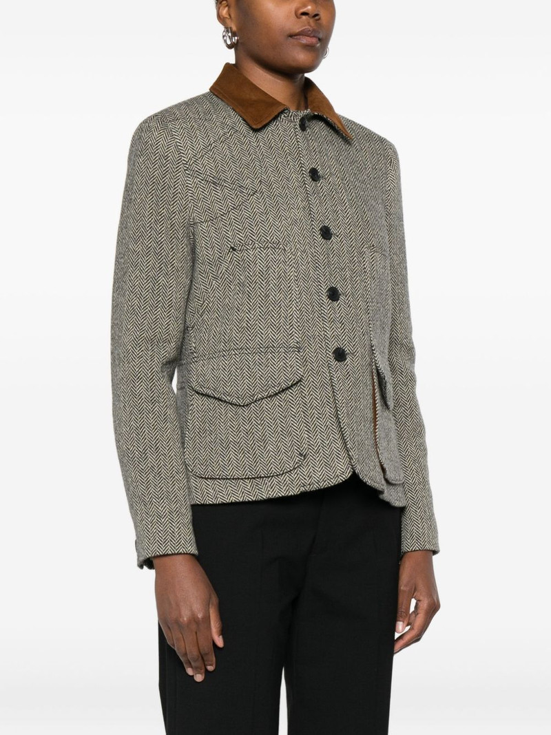 suede-trim herringbone jacket 3