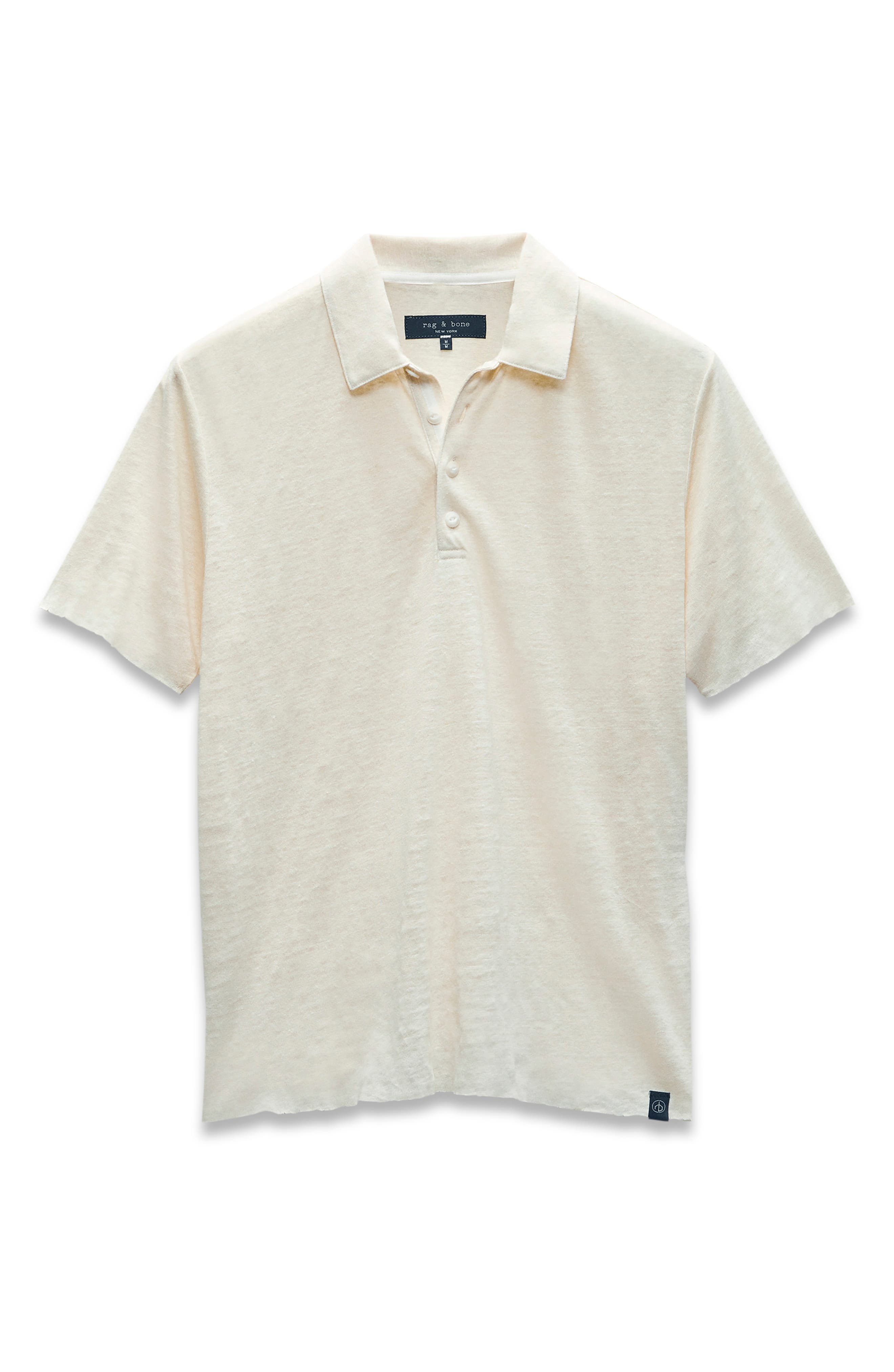 rag & bone Classic Fit Solid Slub Jersey Polo in Turtledove at Nordstrom - 4