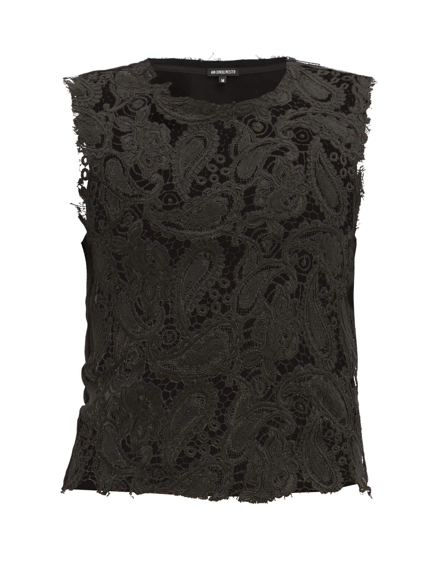 Corded-lace cotton-blend tank top - 1