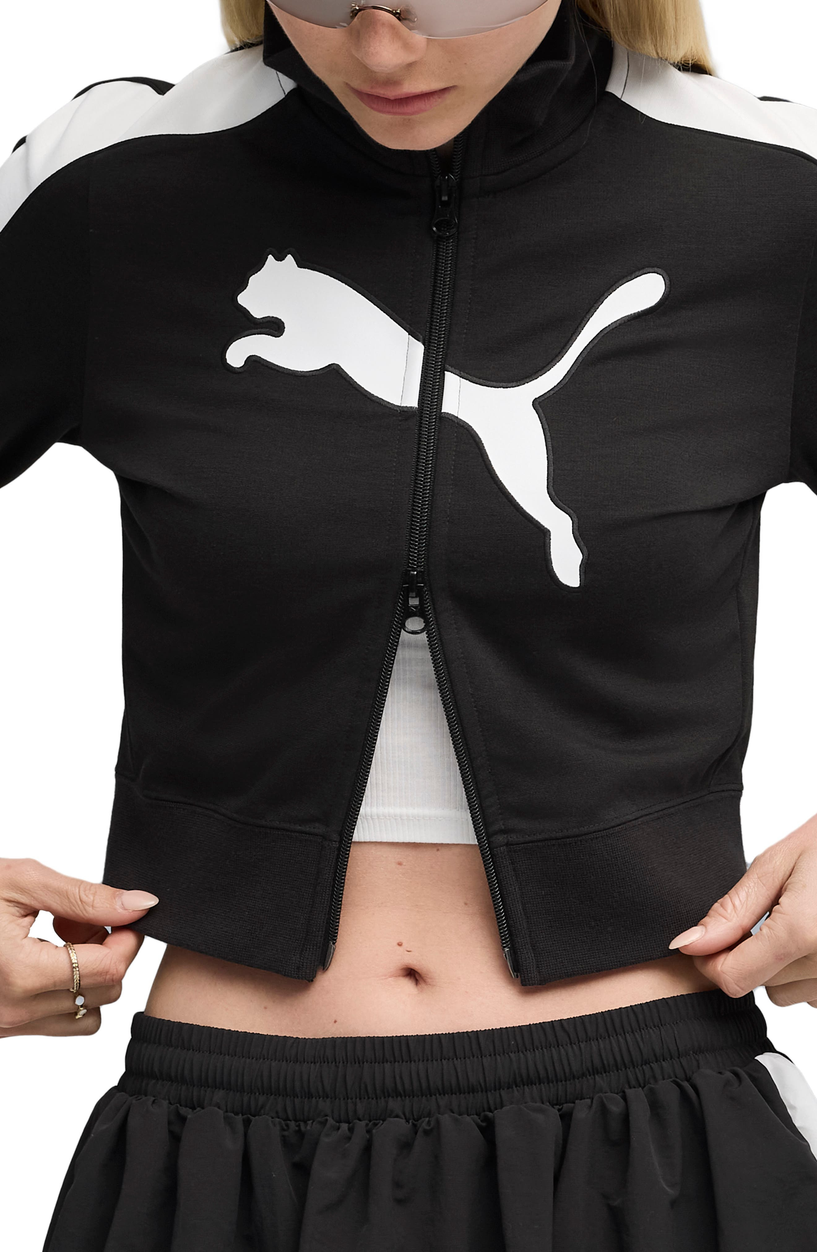 PUMA Future Archive Slim Track Jacket in Puma Black-Puma White at Nordstrom - 1