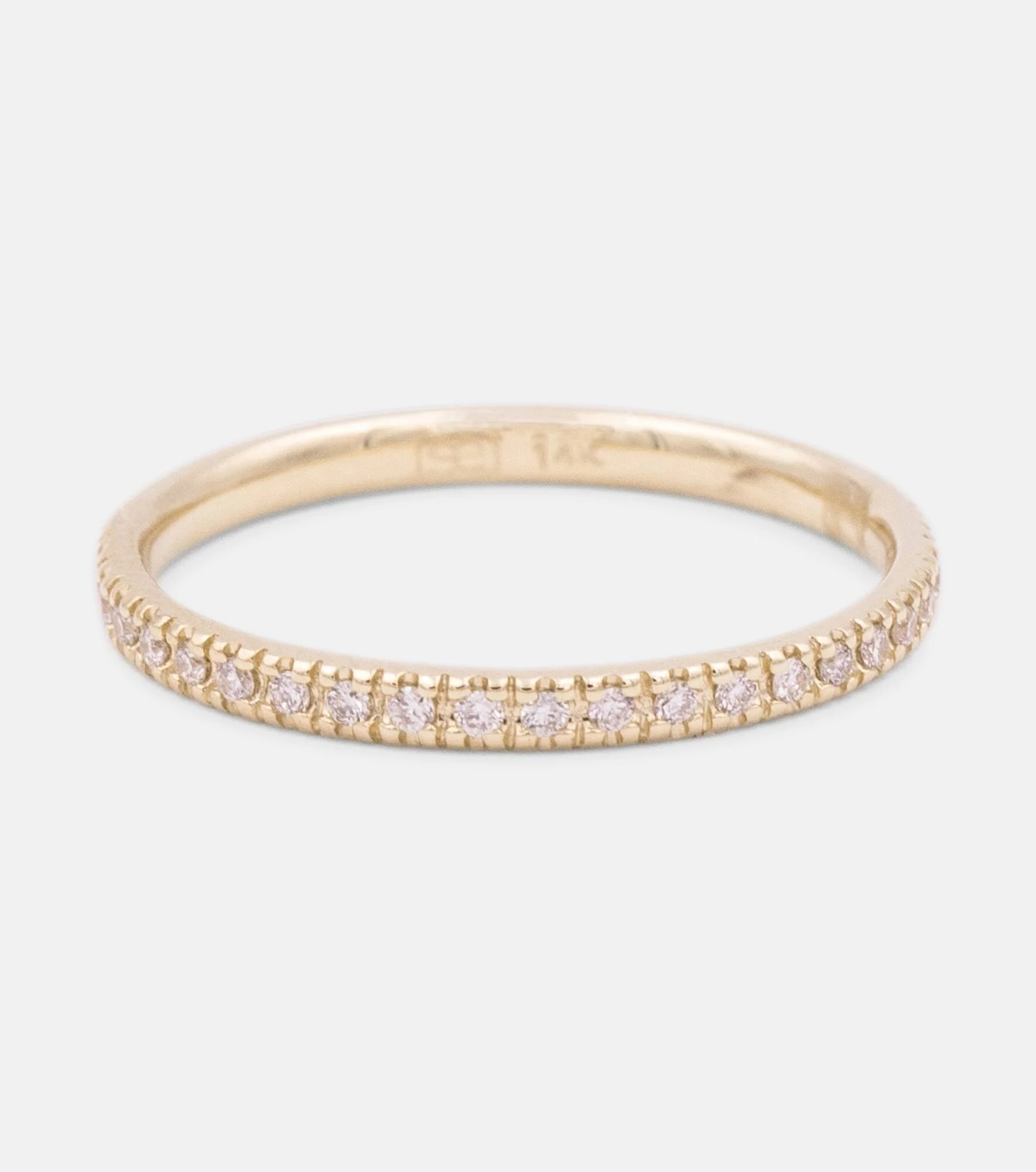 14kt yellow gold eternity ring with diamonds - 1