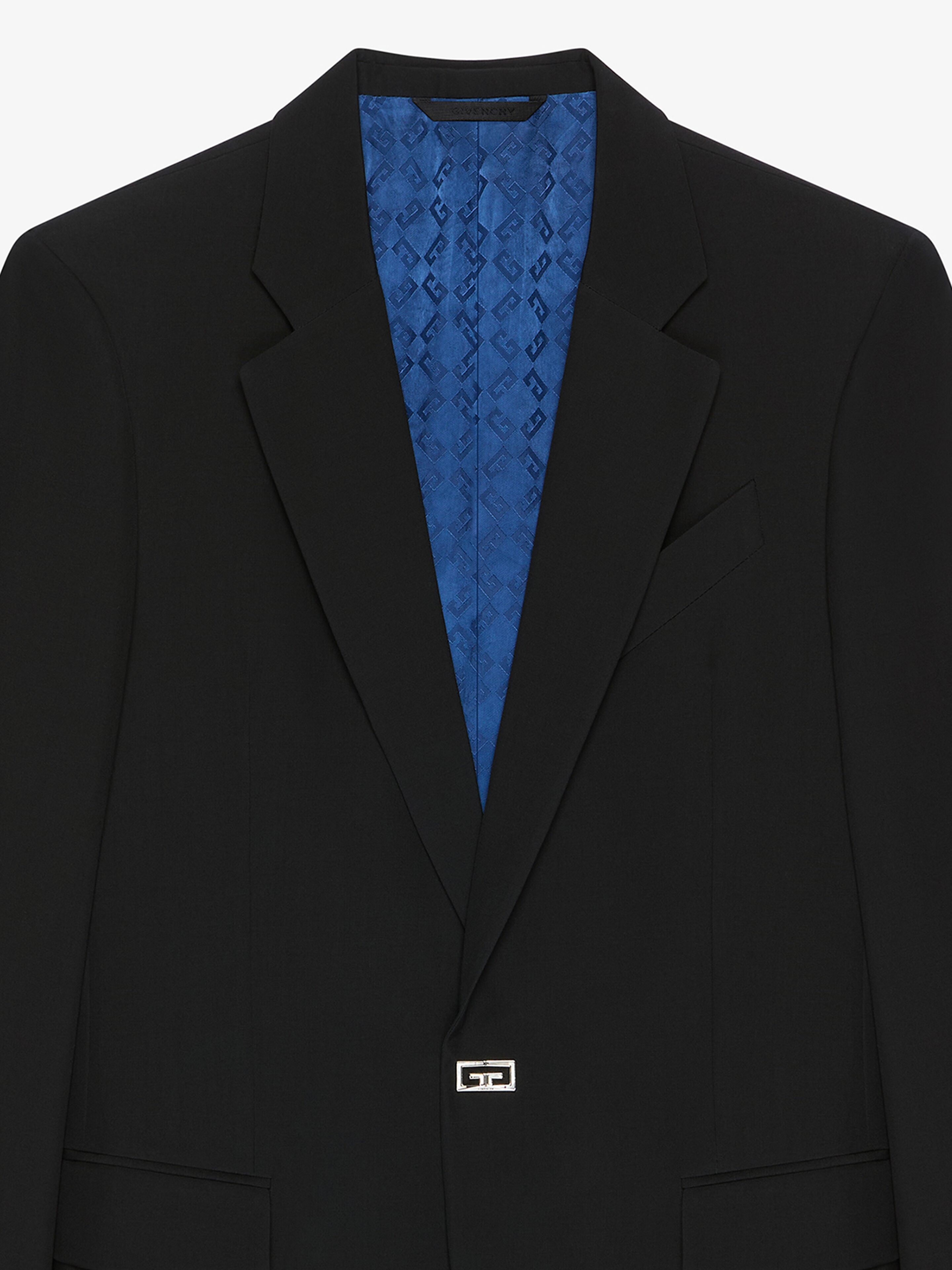 SLIM FIT JACKET IN WOOL WITH 2G CLIP - 3